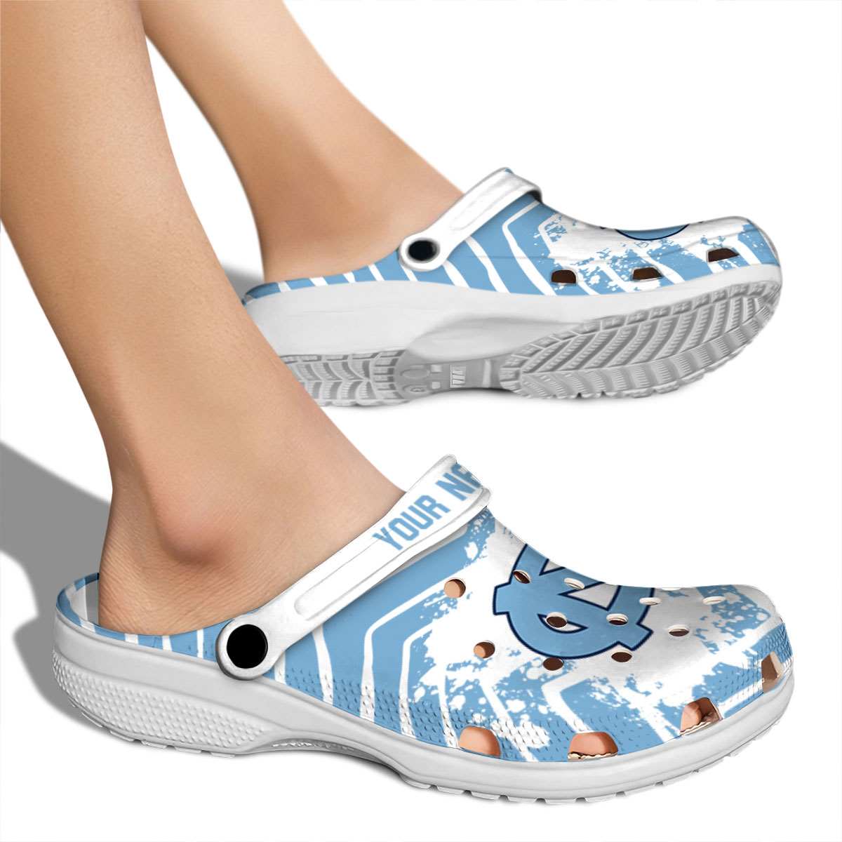 Merchidea North Carolina Tar Heels NCAA Sport Crocs Crocband Clogs Shoes Comfortable For Men Women and Kids