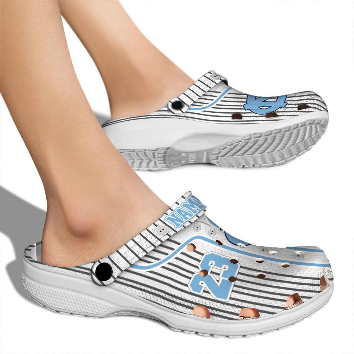 Merchidea North Carolina Tar Heels NCAA Sport Crocs Crocband Clogs Shoes Comfortable For Men Women and Kids