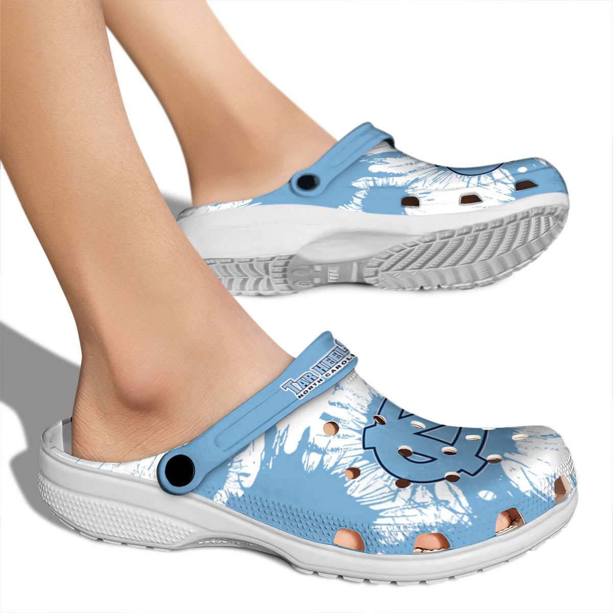 Merchidea North Carolina Tar Heels NCAA Sport Crocs Crocband Clogs Shoes Comfortable For Men Women and Kids