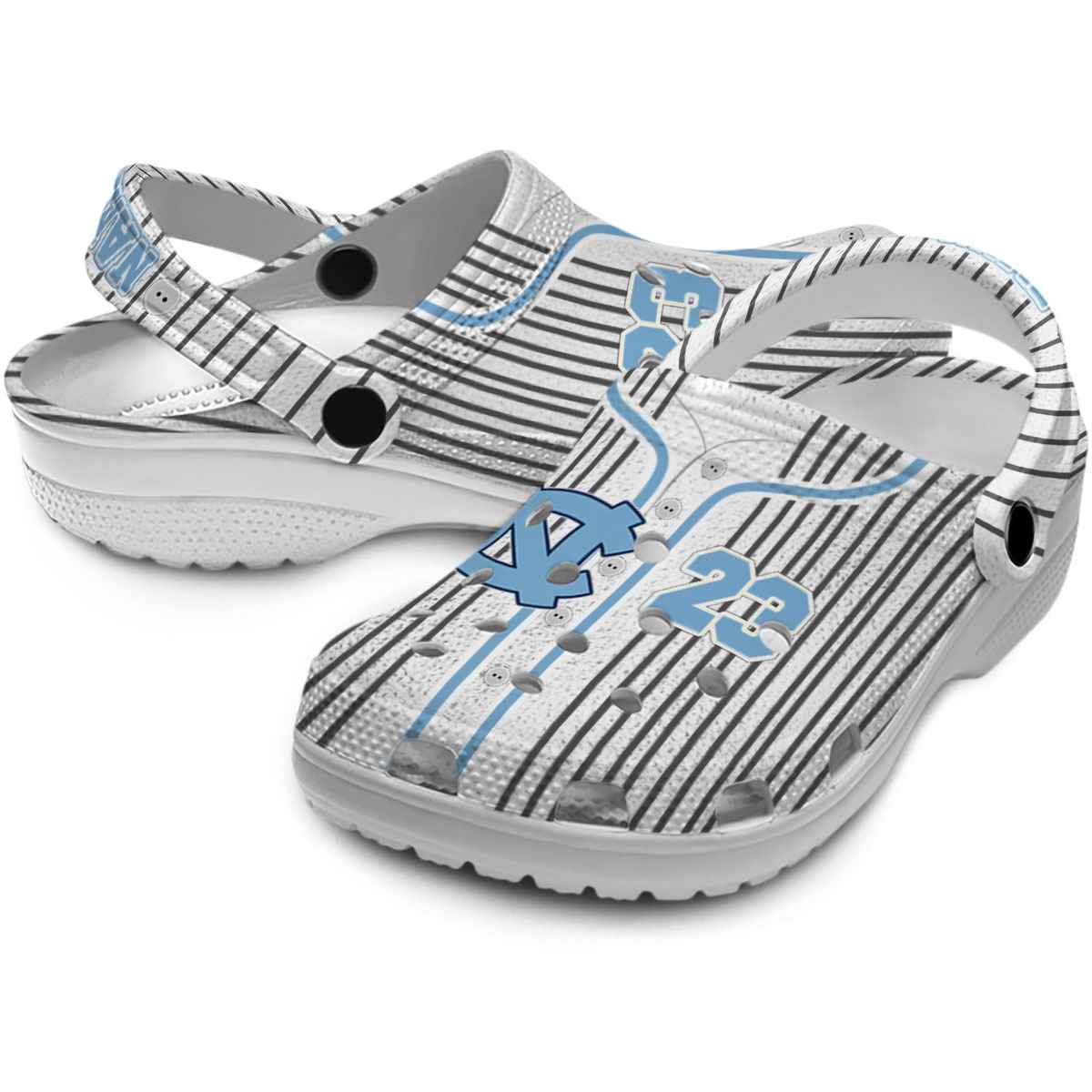 Merchidea North Carolina Tar Heels NCAA Sport Crocs Crocband Clogs Shoes Comfortable For Men Women and Kids