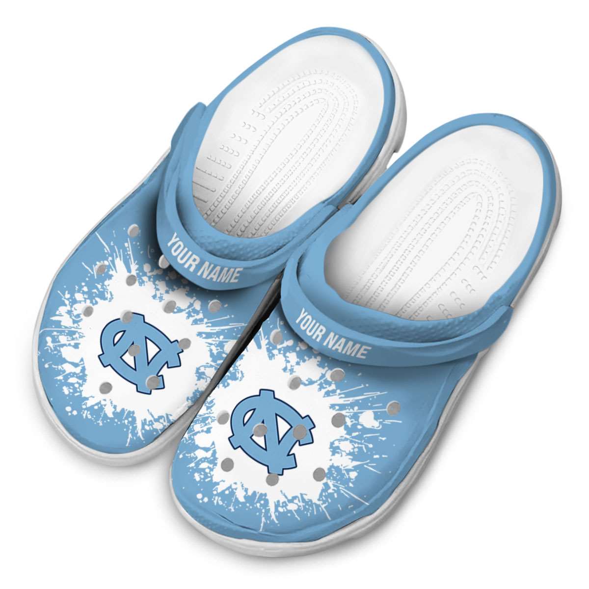 Merchidea North Carolina Tar Heels NCAA Sport Crocs Crocband Clogs Shoes Comfortable For Men Women and Kids