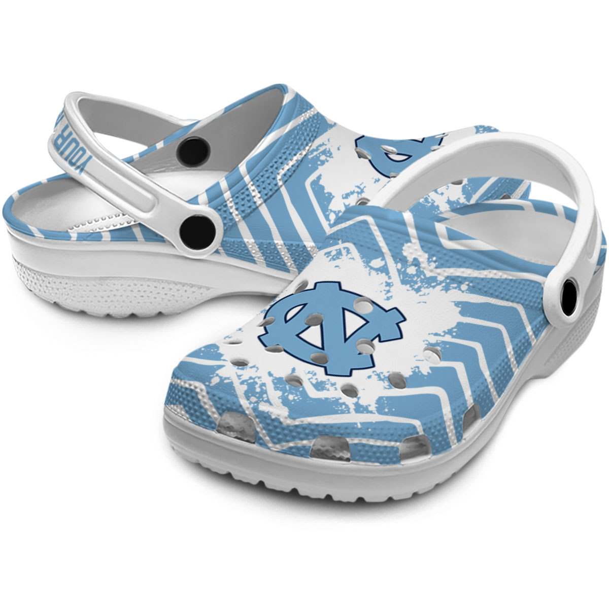 Merchidea North Carolina Tar Heels NCAA Sport Crocs Crocband Clogs Shoes Comfortable For Men Women and Kids