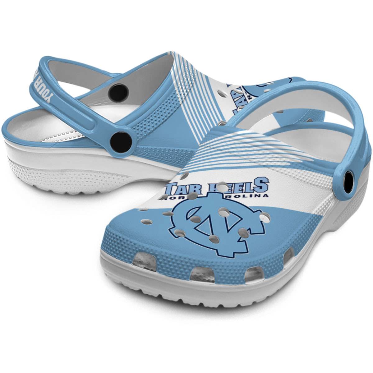 Merchidea North Carolina Tar Heels NCAA Sport Crocs Crocband Clogs Shoes Comfortable For Men Women and Kids