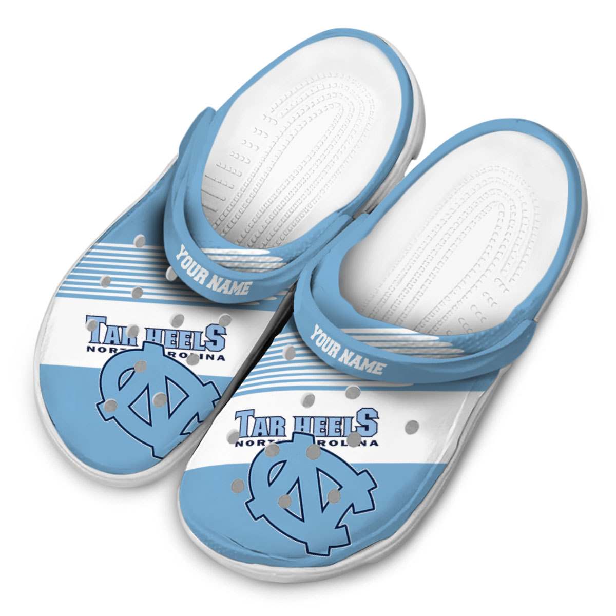 Merchidea North Carolina Tar Heels NCAA Sport Crocs Crocband Clogs Shoes Comfortable For Men Women and Kids