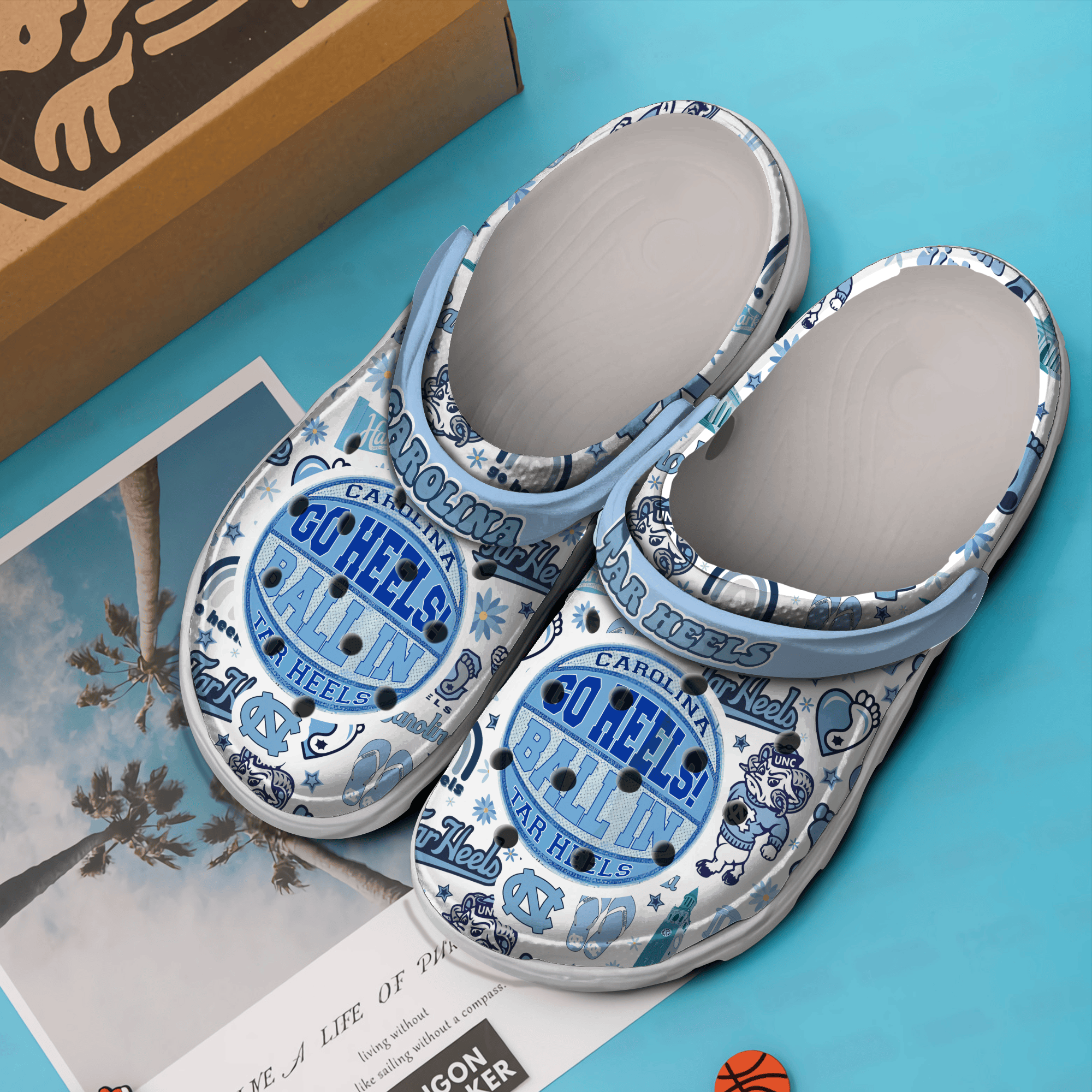 Merchidea North Carolina Tar Heels NCAA Sport Crocs Crocband Clogs Shoes Comfortable For Men Women and Kids