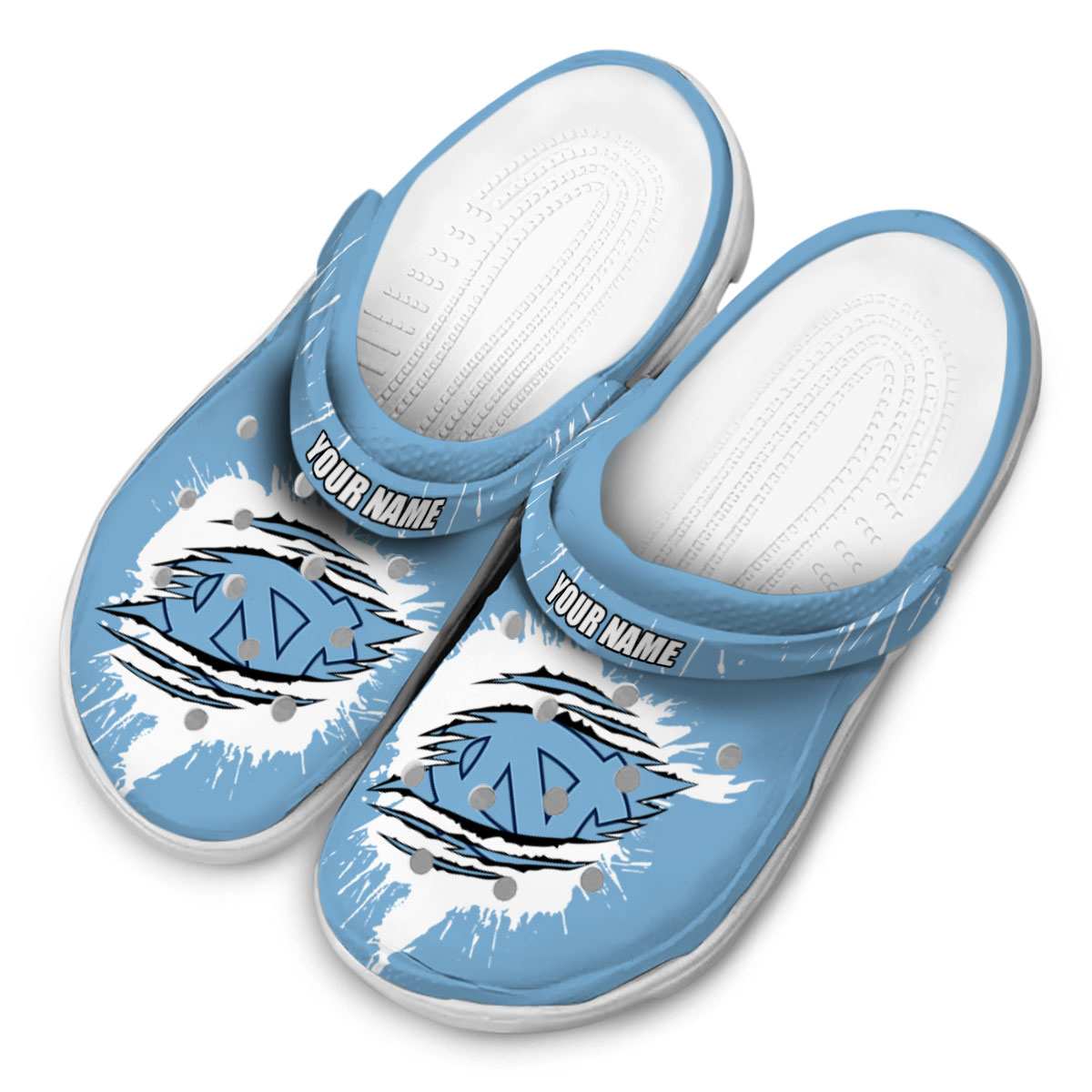 Merchidea North Carolina Tar Heels NCAA Sport Crocs Crocband Clogs Shoes Comfortable For Men Women and Kids