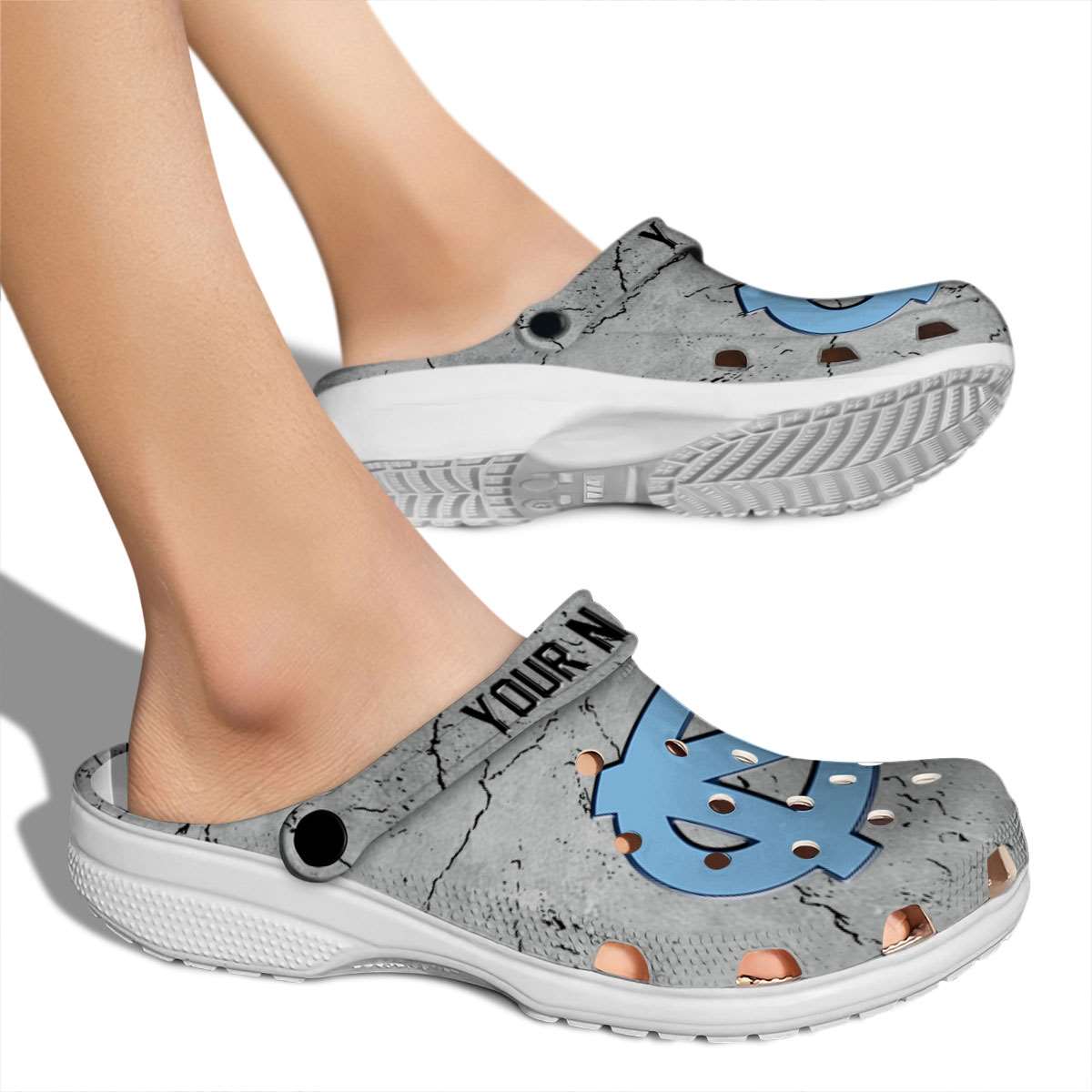 Merchidea North Carolina Tar Heels NCAA Sport Crocs Crocband Clogs Shoes Comfortable For Men Women and Kids