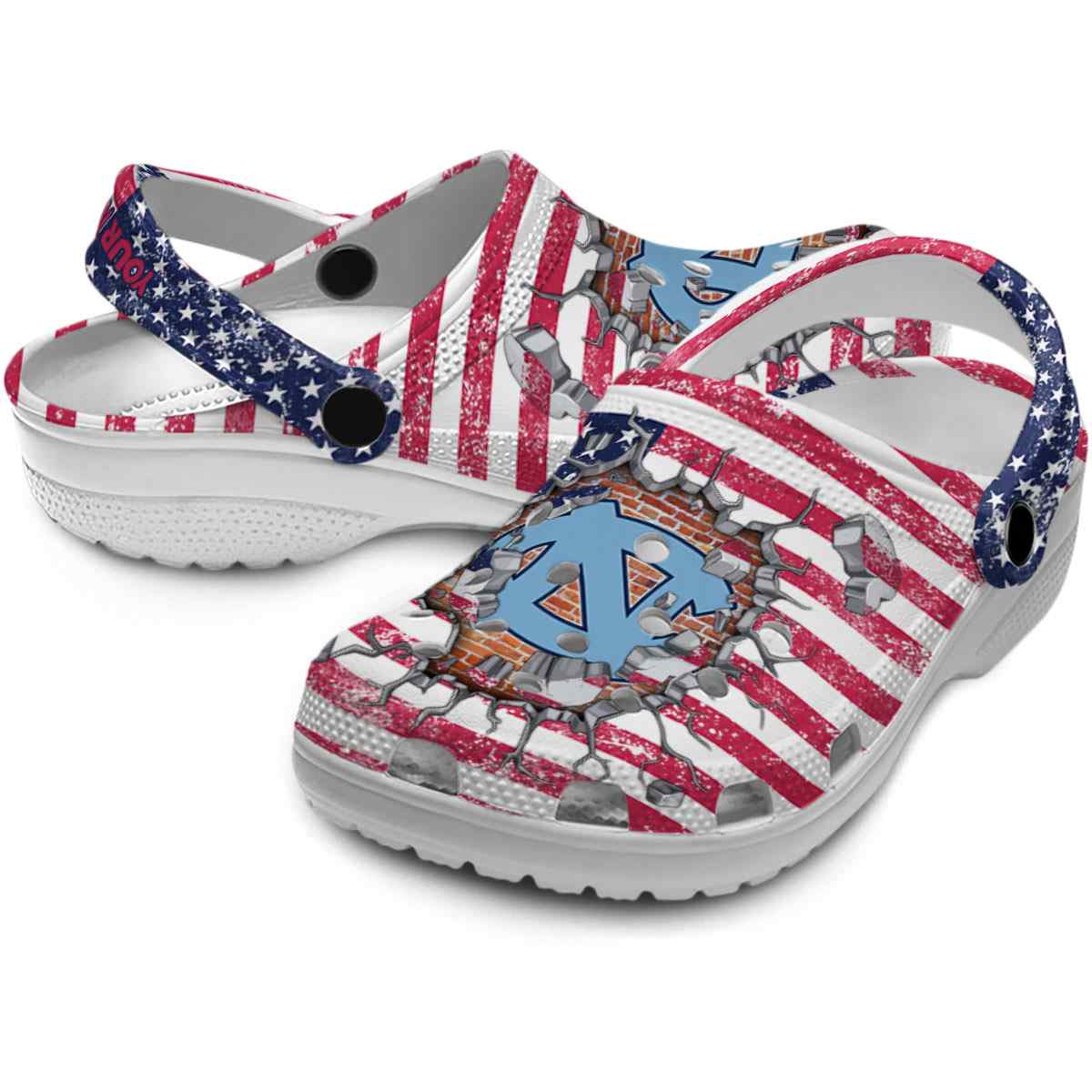 Merchidea North Carolina Tar Heels NCAA Sport Crocs Crocband Clogs Shoes Comfortable For Men Women and Kids