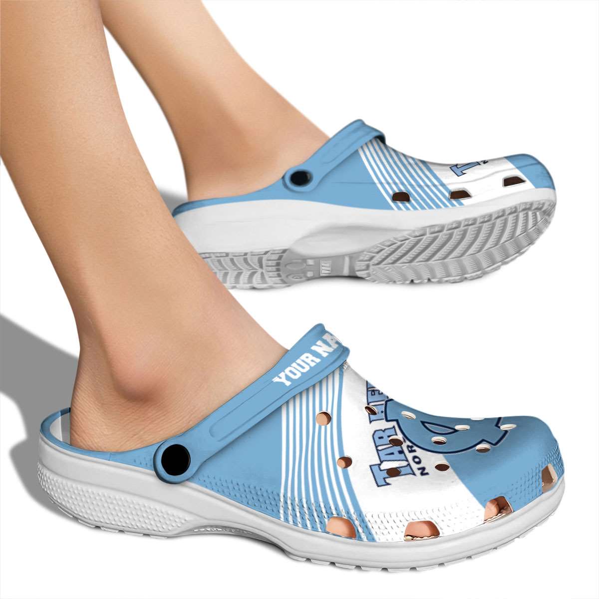 Merchidea North Carolina Tar Heels NCAA Sport Crocs Crocband Clogs Shoes Comfortable For Men Women and Kids
