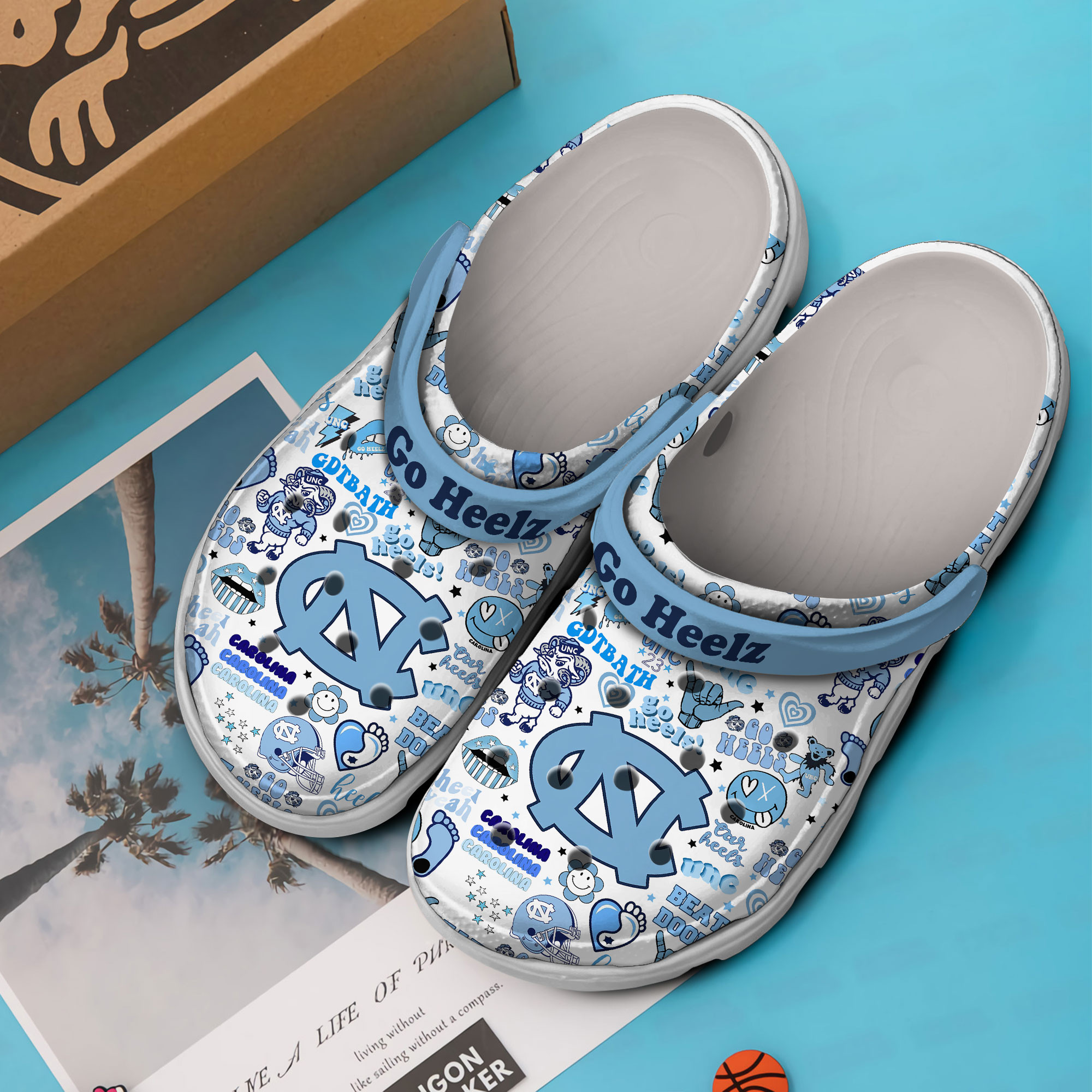 Merchidea North Carolina Tar Heels NCAA Sport Crocs Crocband Clogs Shoes Comfortable For Men Women and Kids