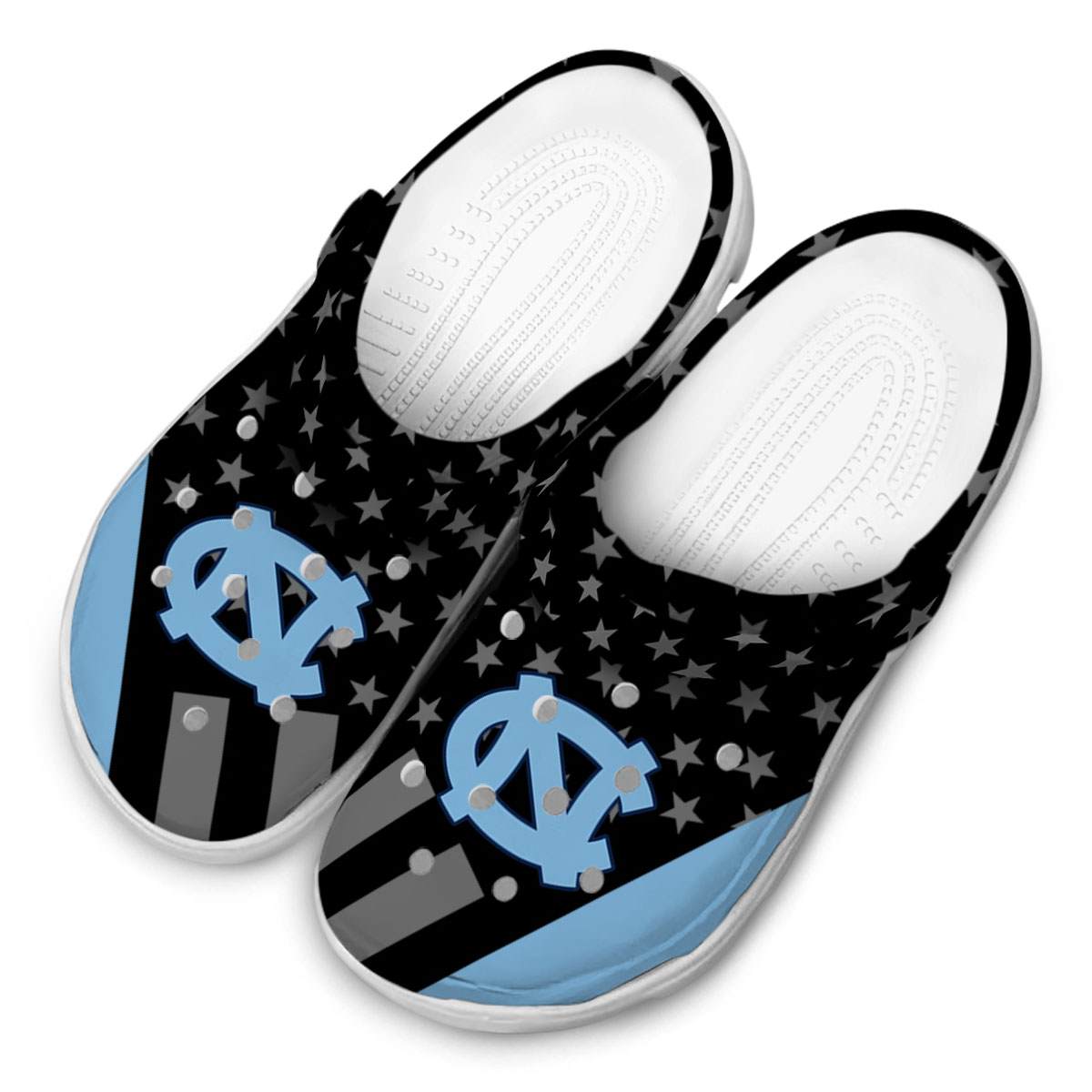 Merchidea North Carolina Tar Heels NCAA Sport Crocs Crocband Clogs Shoes Comfortable For Men Women and Kids
