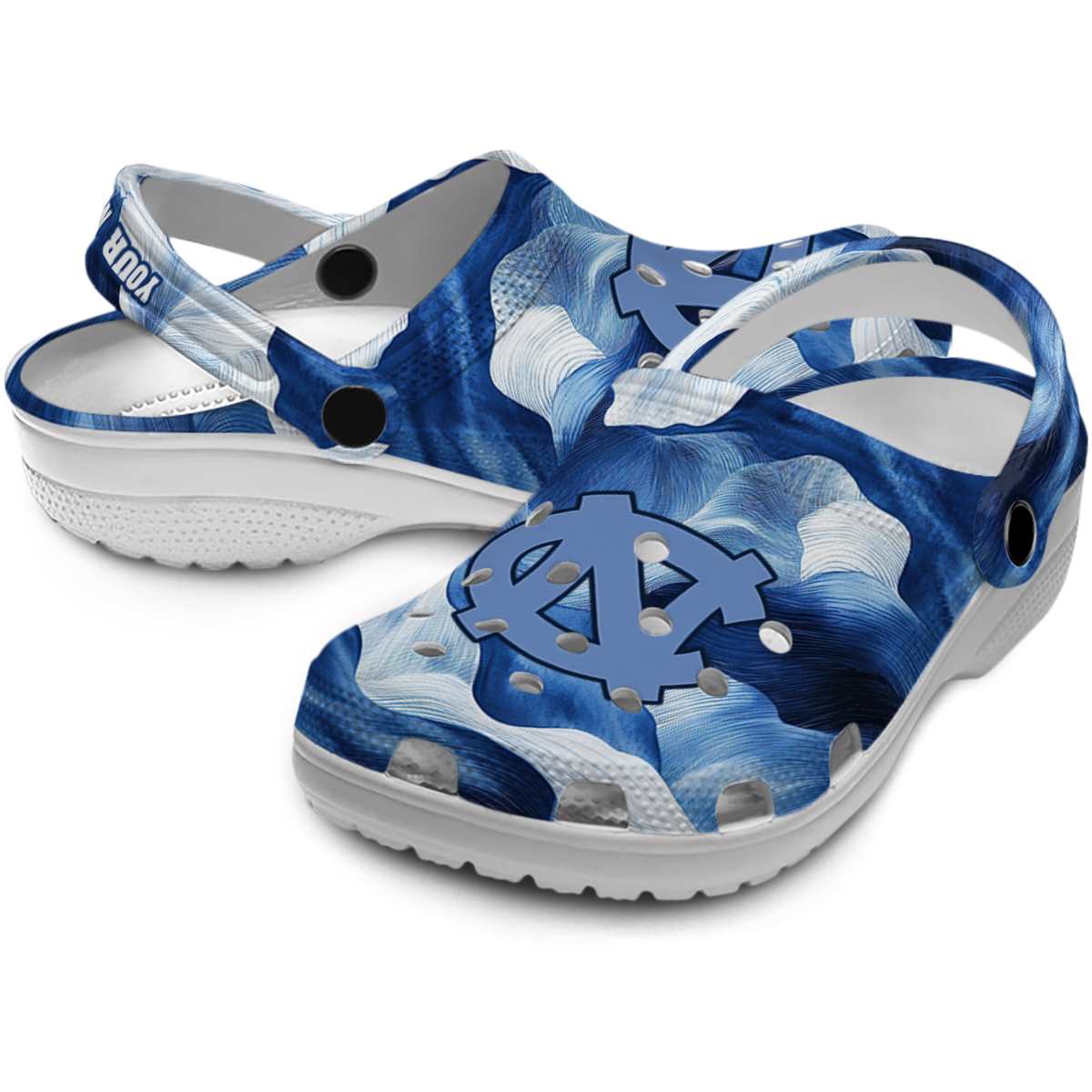 Merchidea North Carolina Tar Heels NCAA Sport Crocs Crocband Clogs Shoes Comfortable For Men Women and Kids