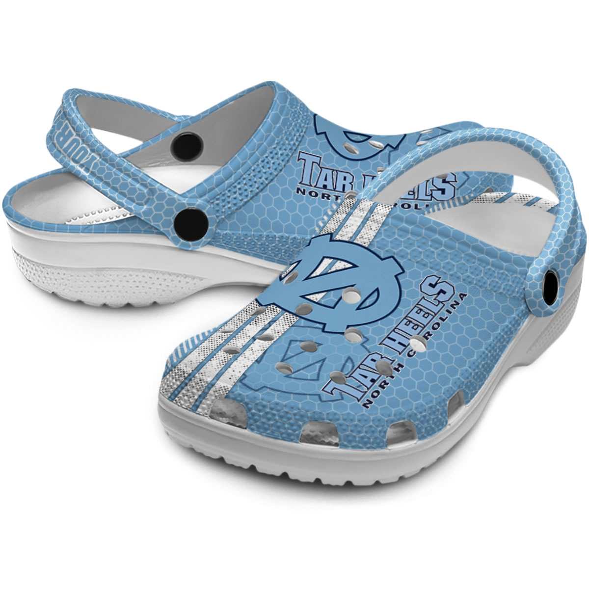 Merchidea North Carolina Tar Heels NCAA Sport Crocs Crocband Clogs Shoes Comfortable For Men Women and Kids