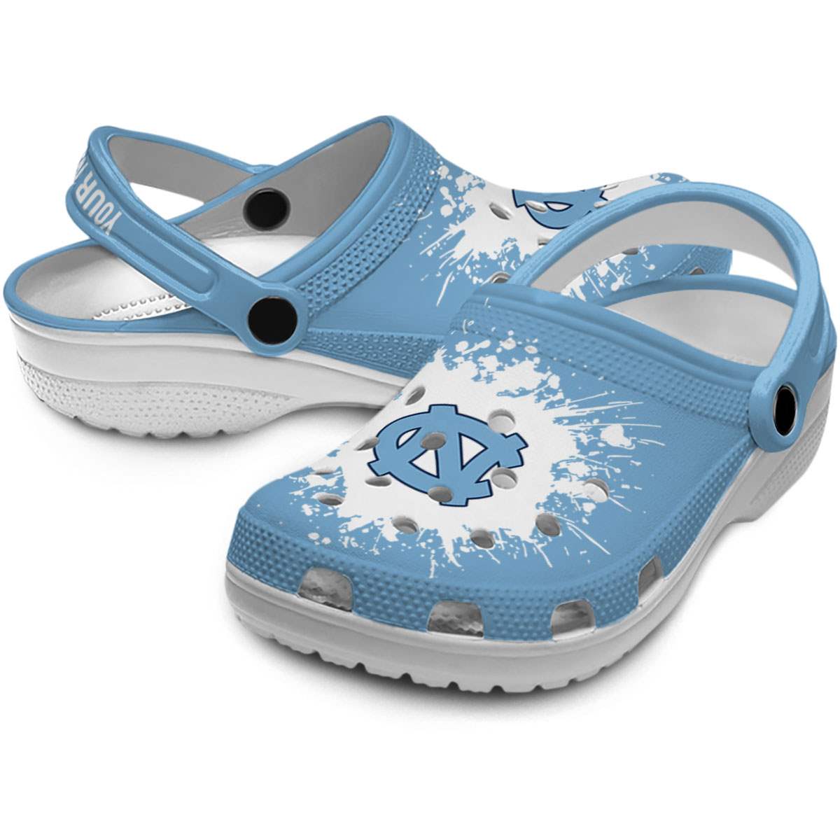 Merchidea North Carolina Tar Heels NCAA Sport Crocs Crocband Clogs Shoes Comfortable For Men Women and Kids