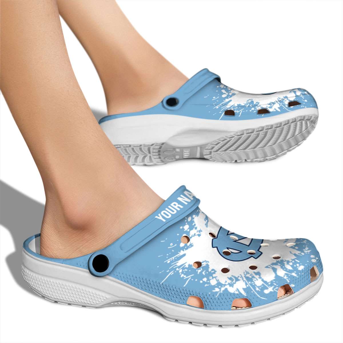 Merchidea North Carolina Tar Heels NCAA Sport Crocs Crocband Clogs Shoes Comfortable For Men Women and Kids