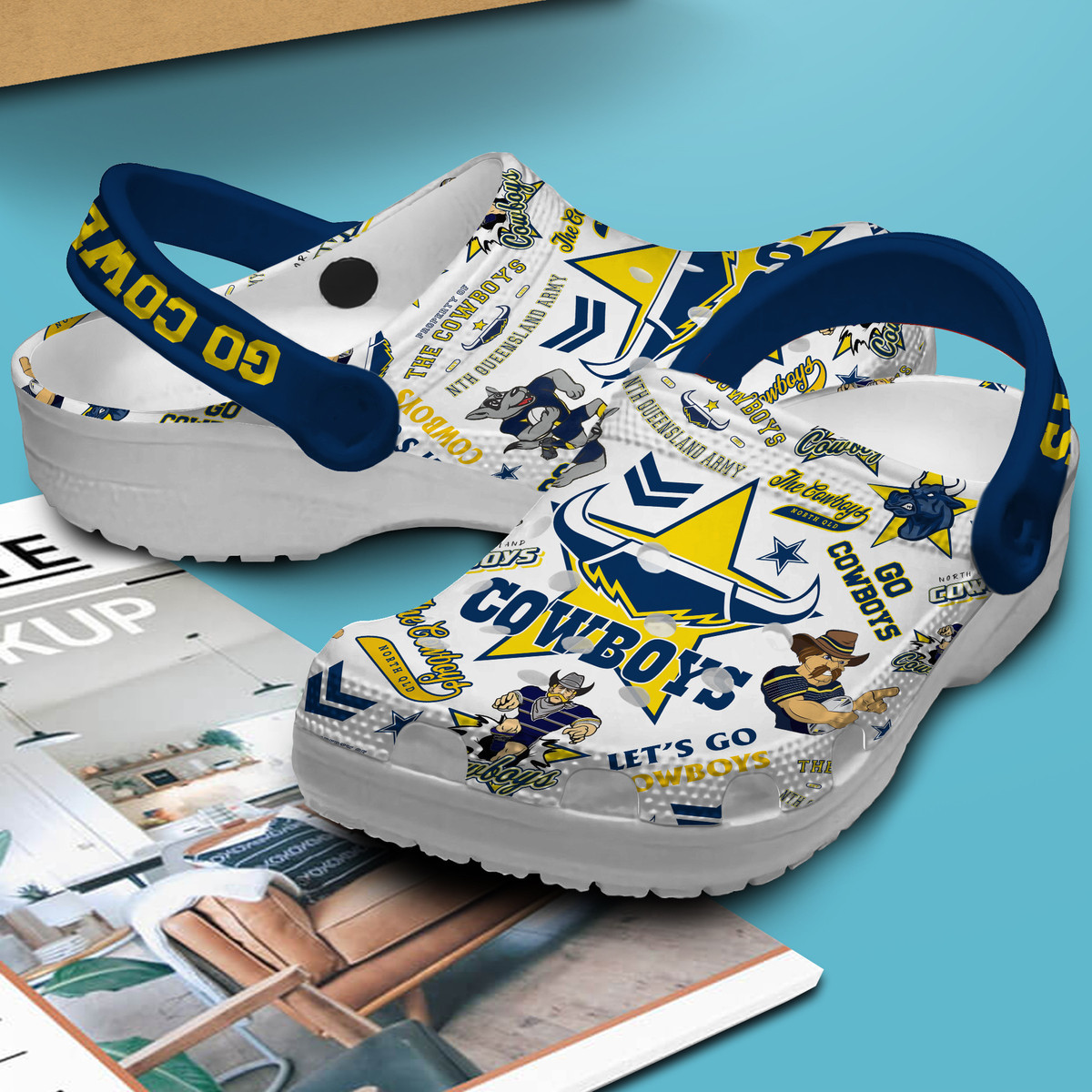 Merchidea North Queensland Cowboys NRL Sport Crocs Crocband Clogs Shoes Comfortable For Men Women and Kids