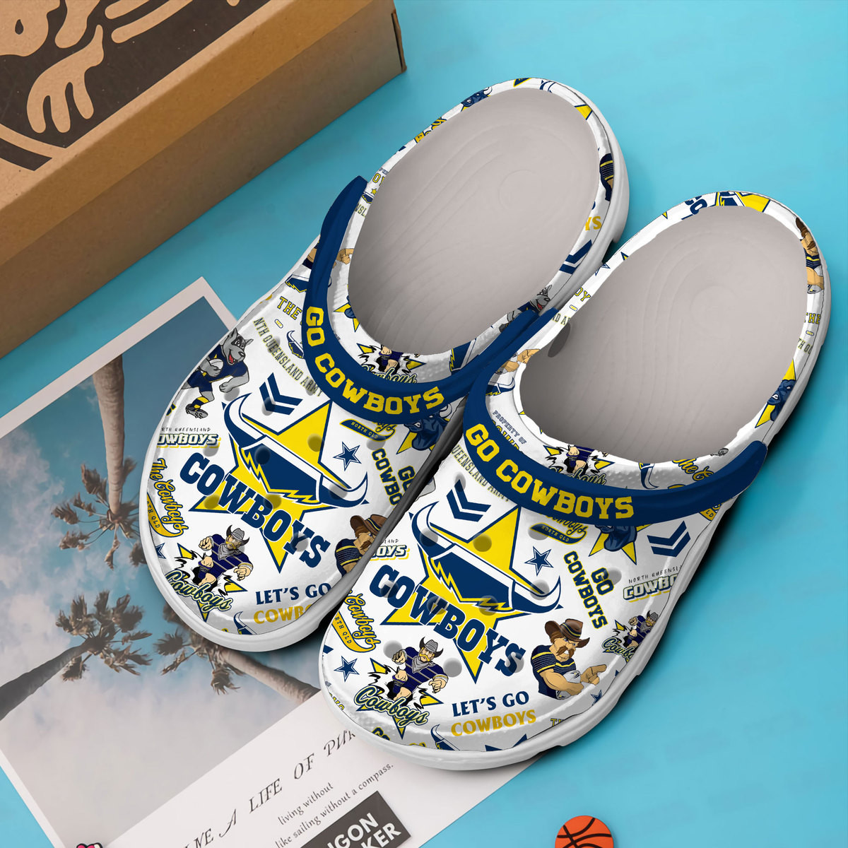 Merchidea North Queensland Cowboys NRL Sport Crocs Crocband Clogs Shoes Comfortable For Men Women and Kids