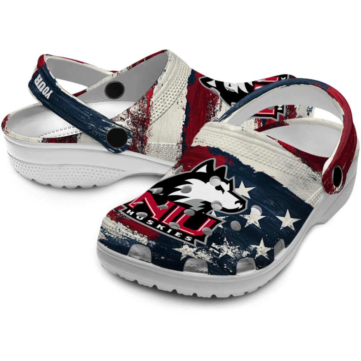 Merchidea Northern Illinois Huskies NCAA Sport Crocs Crocband Clogs Shoes Comfortable For Men Women and Kids