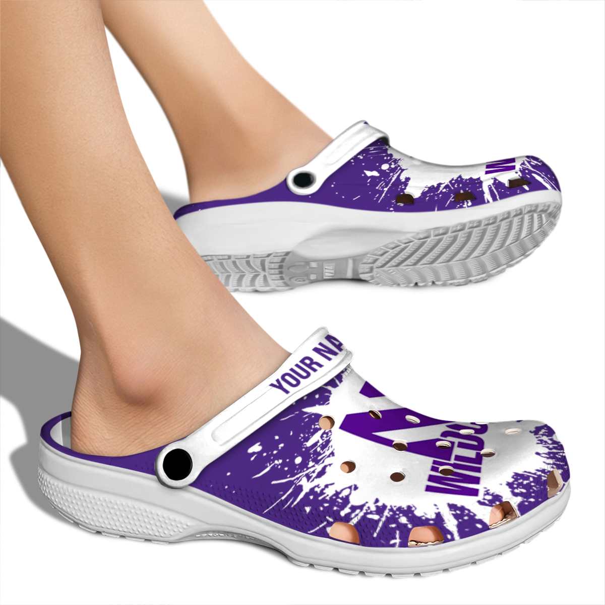 Merchidea Northwestern Wildcats NCAA Sport Crocs Crocband Clogs Shoes Comfortable For Men Women and Kids