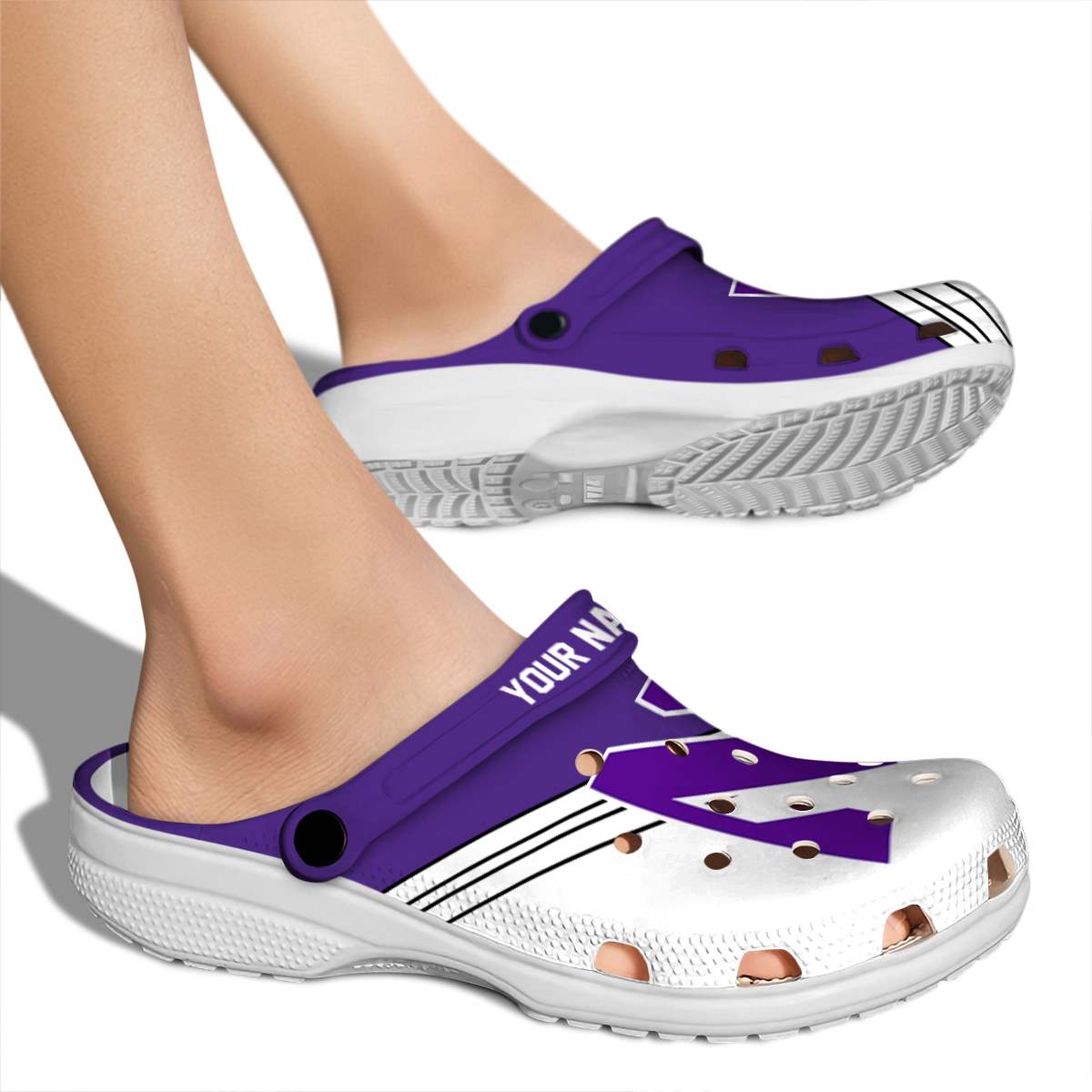Merchidea Northwestern Wildcats NCAA Sport Crocs Crocband Clogs Shoes Comfortable For Men Women and Kids