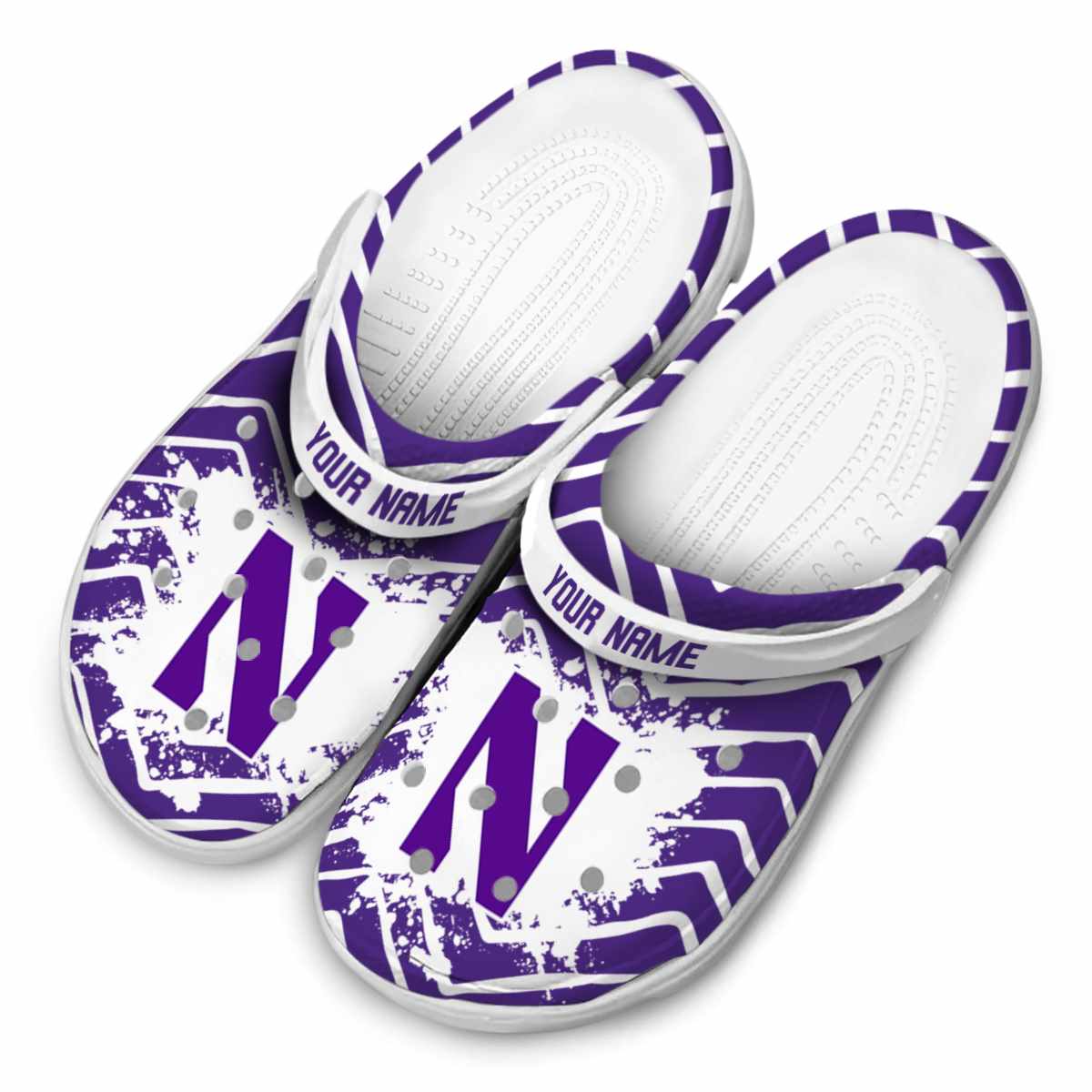 Merchidea Northwestern Wildcats NCAA Sport Crocs Crocband Clogs Shoes Comfortable For Men Women and Kids