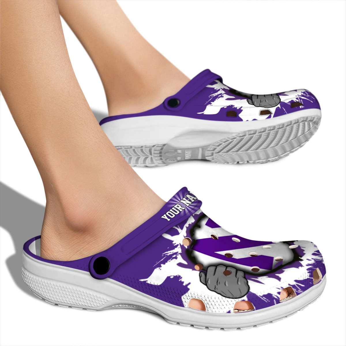 Merchidea Northwestern Wildcats NCAA Sport Crocs Crocband Clogs Shoes Comfortable For Men Women and Kids