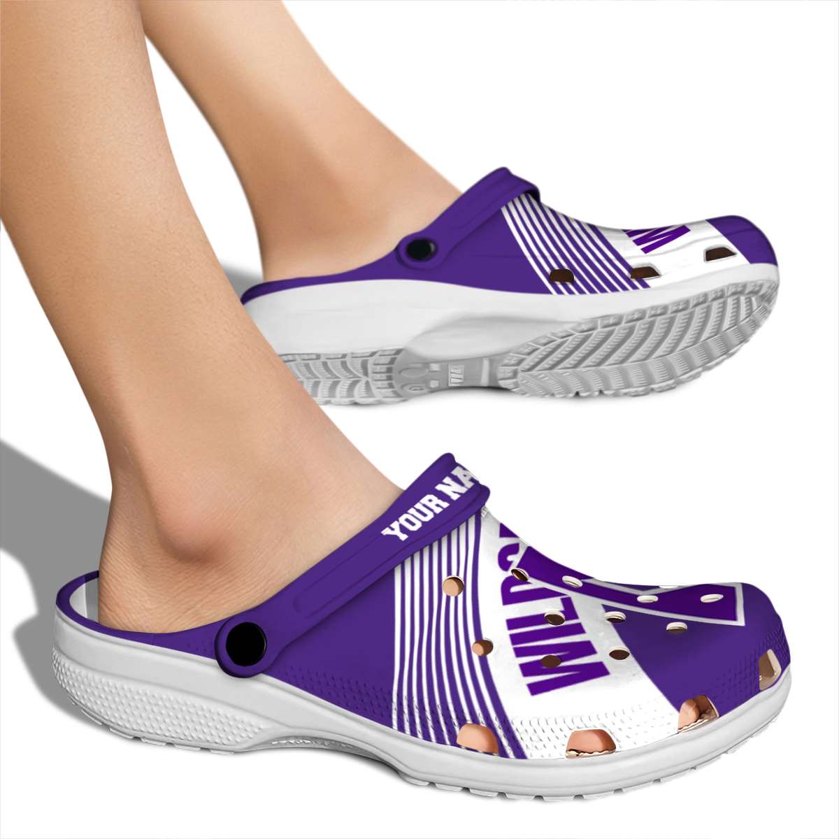 Merchidea Northwestern Wildcats NCAA Sport Crocs Crocband Clogs Shoes Comfortable For Men Women and Kids