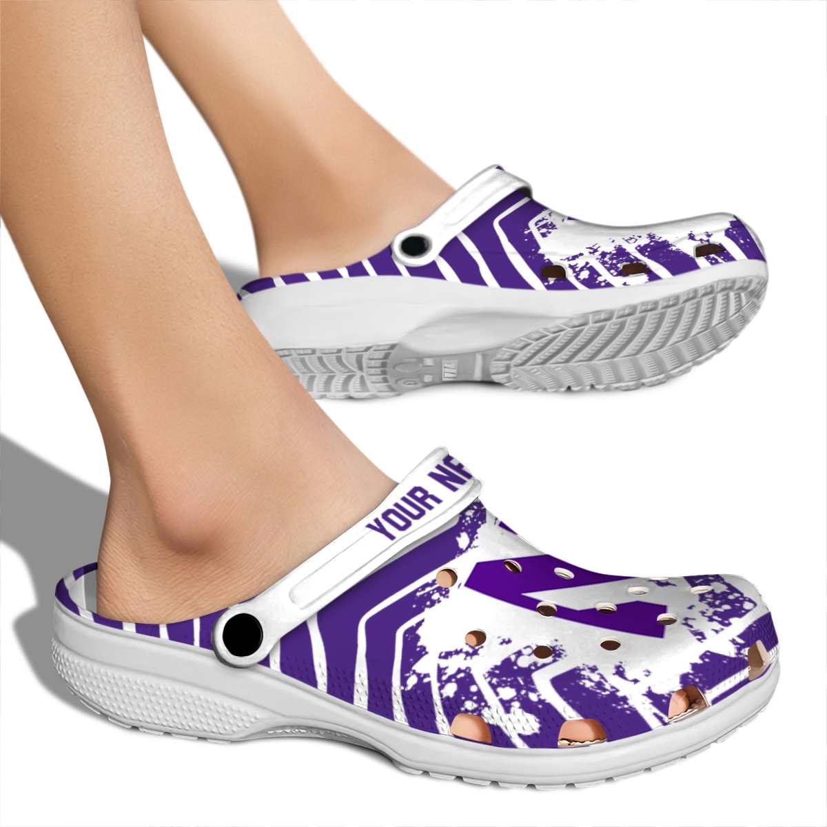 Merchidea Northwestern Wildcats NCAA Sport Crocs Crocband Clogs Shoes Comfortable For Men Women and Kids