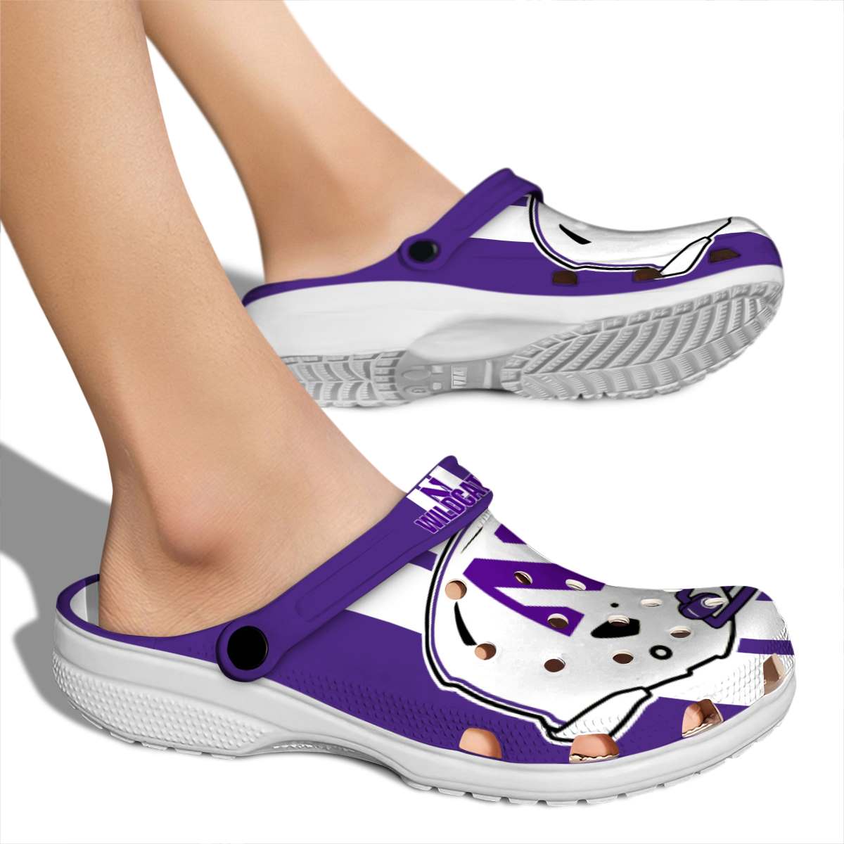 Merchidea Northwestern Wildcats NCAA Sport Crocs Crocband Clogs Shoes Comfortable For Men Women and Kids