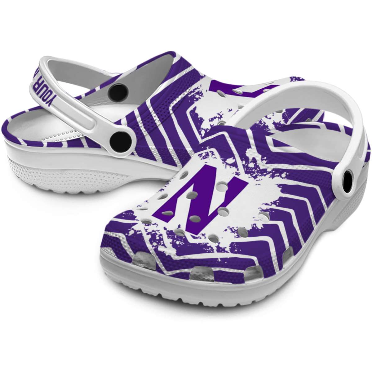Merchidea Northwestern Wildcats NCAA Sport Crocs Crocband Clogs Shoes Comfortable For Men Women and Kids