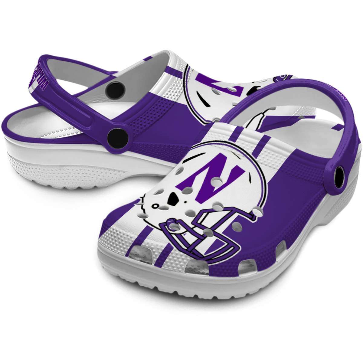 Merchidea Northwestern Wildcats NCAA Sport Crocs Crocband Clogs Shoes Comfortable For Men Women and Kids