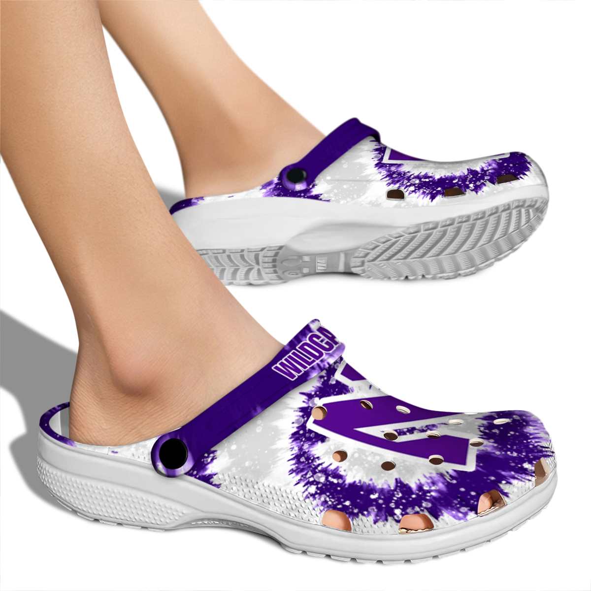 Merchidea Northwestern Wildcats NCAA Sport Crocs Crocband Clogs Shoes Comfortable For Men Women and Kids