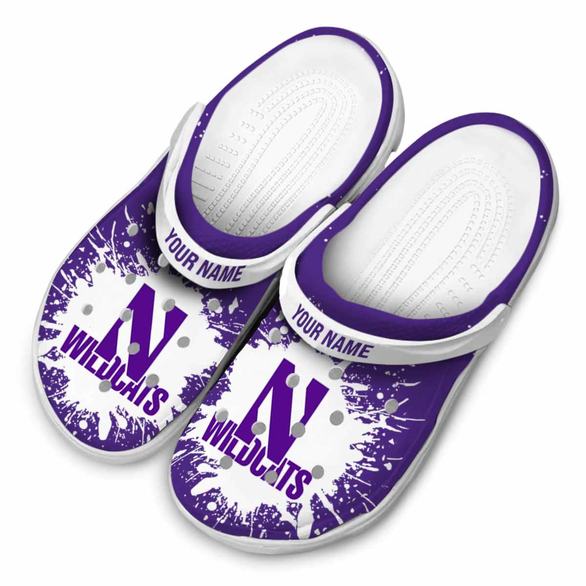 Merchidea Northwestern Wildcats NCAA Sport Crocs Crocband Clogs Shoes Comfortable For Men Women and Kids