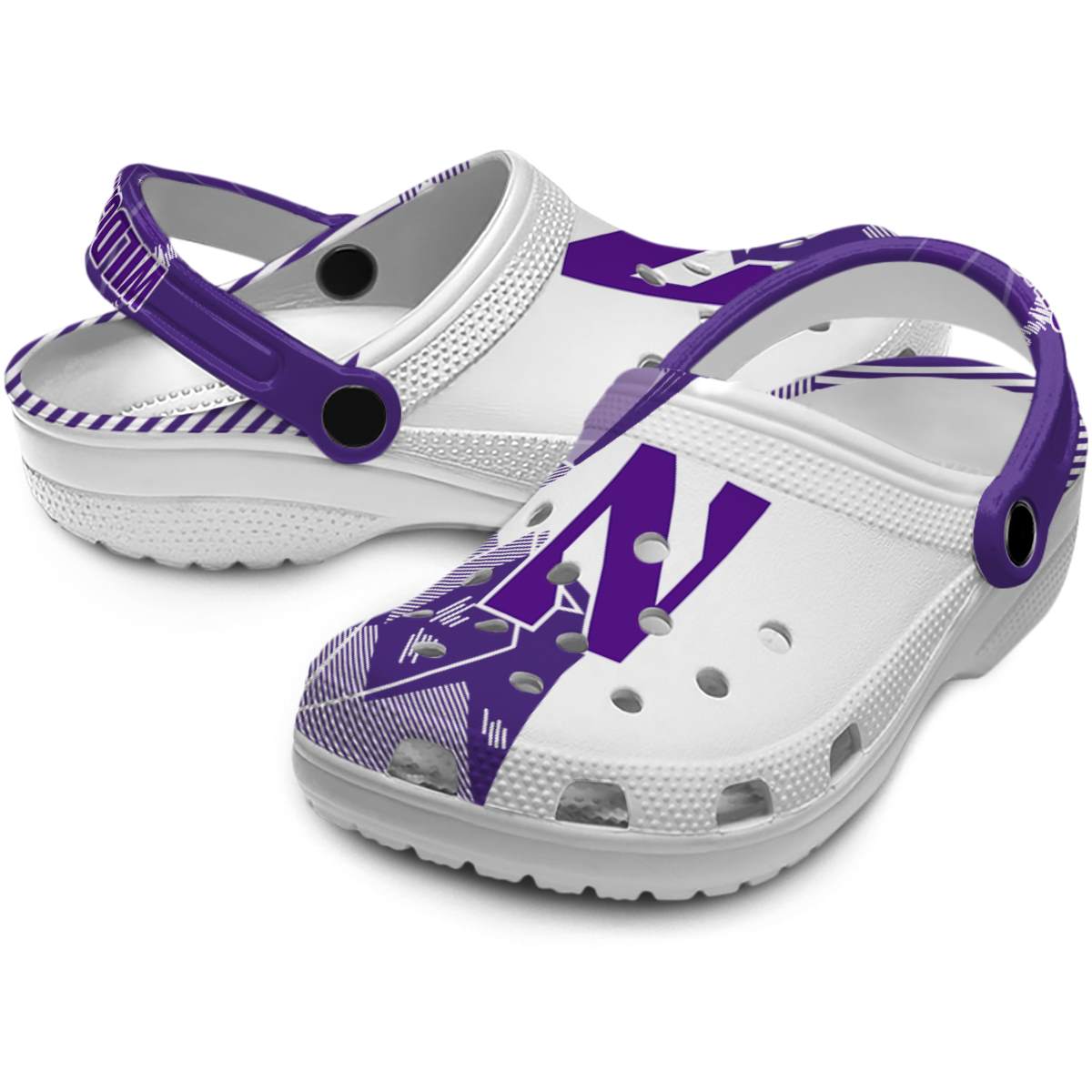 Merchidea Northwestern Wildcats NCAA Sport Crocs Crocband Clogs Shoes Comfortable For Men Women and Kids