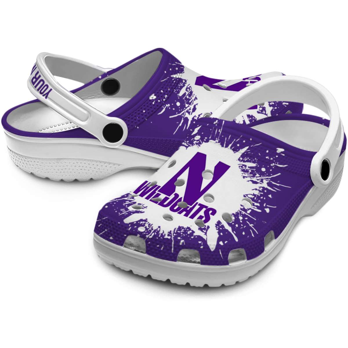 Merchidea Northwestern Wildcats NCAA Sport Crocs Crocband Clogs Shoes Comfortable For Men Women and Kids