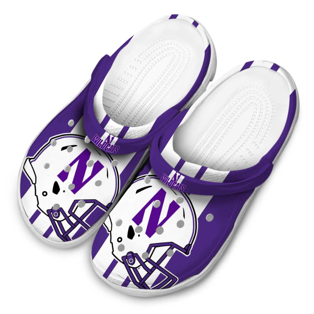 Merchidea Northwestern Wildcats NCAA Sport Crocs Crocband Clogs Shoes Comfortable For Men Women and Kids