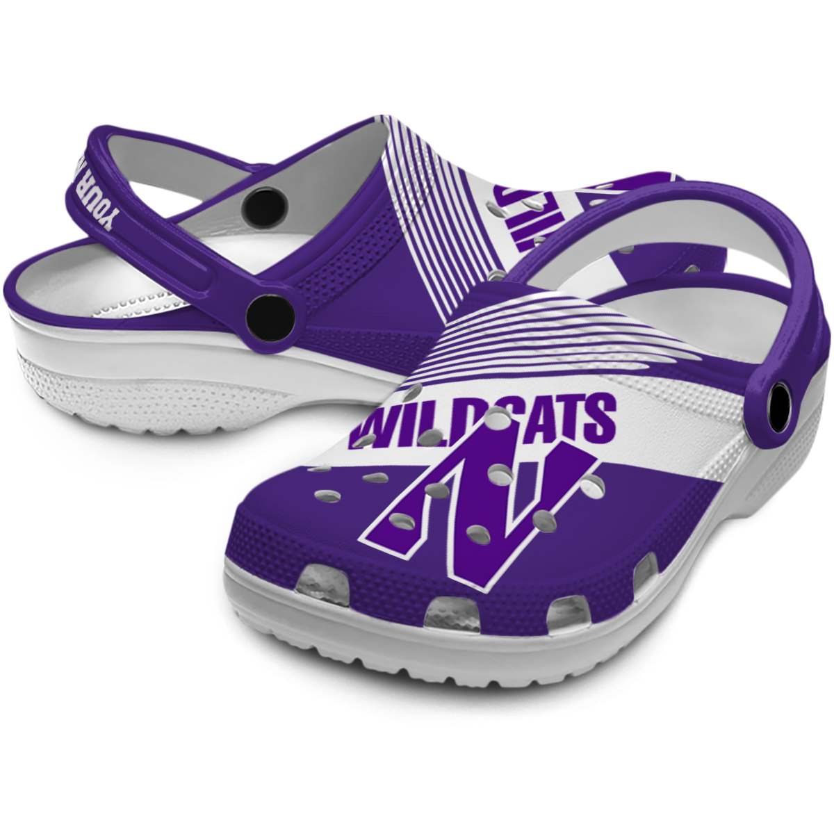 Merchidea Northwestern Wildcats NCAA Sport Crocs Crocband Clogs Shoes Comfortable For Men Women and Kids