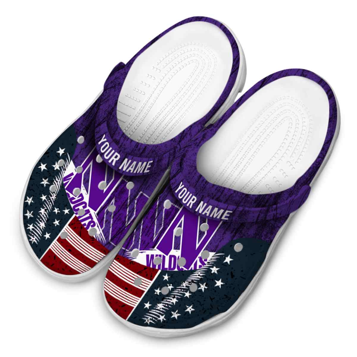 Merchidea Northwestern Wildcats NCAA Sport Crocs Crocband Clogs Shoes Comfortable For Men Women and Kids