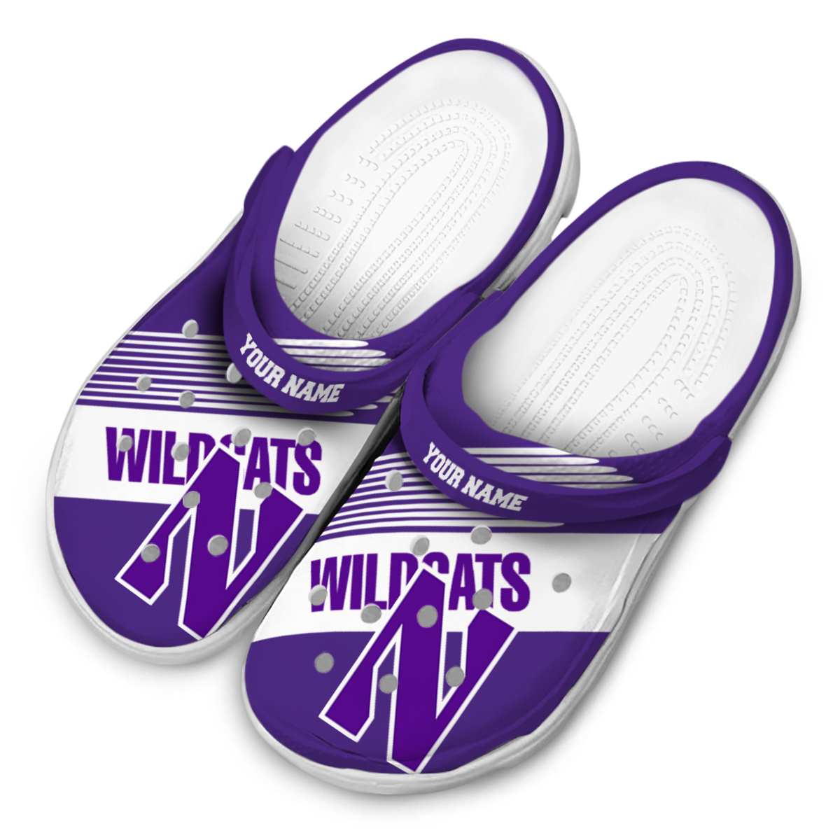 Merchidea Northwestern Wildcats NCAA Sport Crocs Crocband Clogs Shoes Comfortable For Men Women and Kids