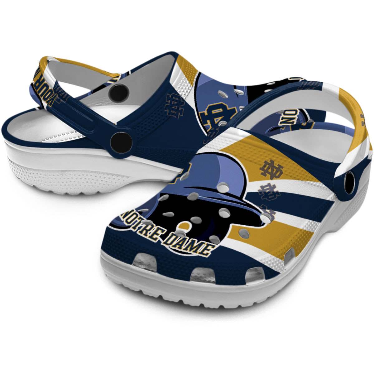 Merchidea Notre Dame Fighting Irish NCAA Sport Crocs Crocband Clogs Shoes Comfortable For Men Women and Kids