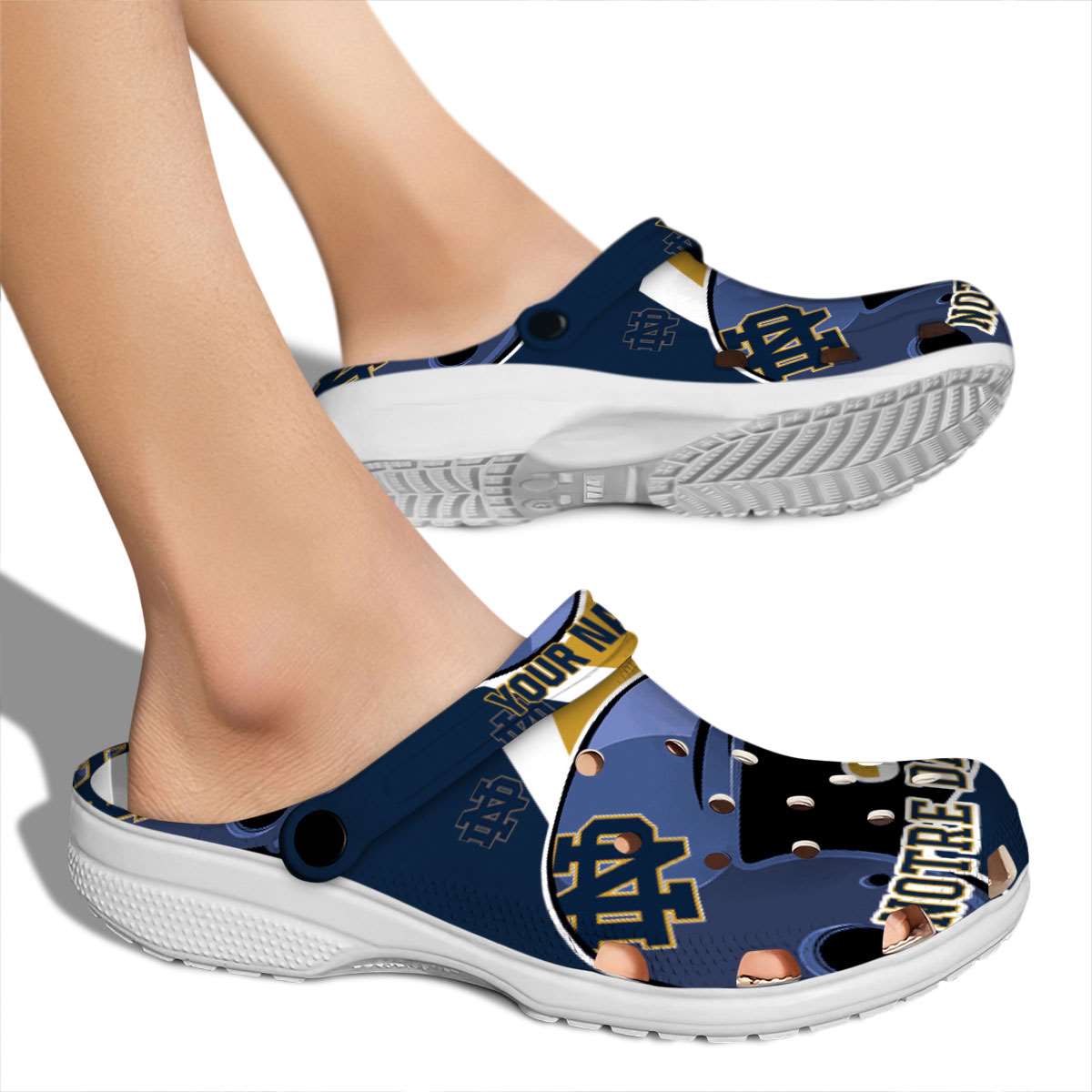 Merchidea Notre Dame Fighting Irish NCAA Sport Crocs Crocband Clogs Shoes Comfortable For Men Women and Kids