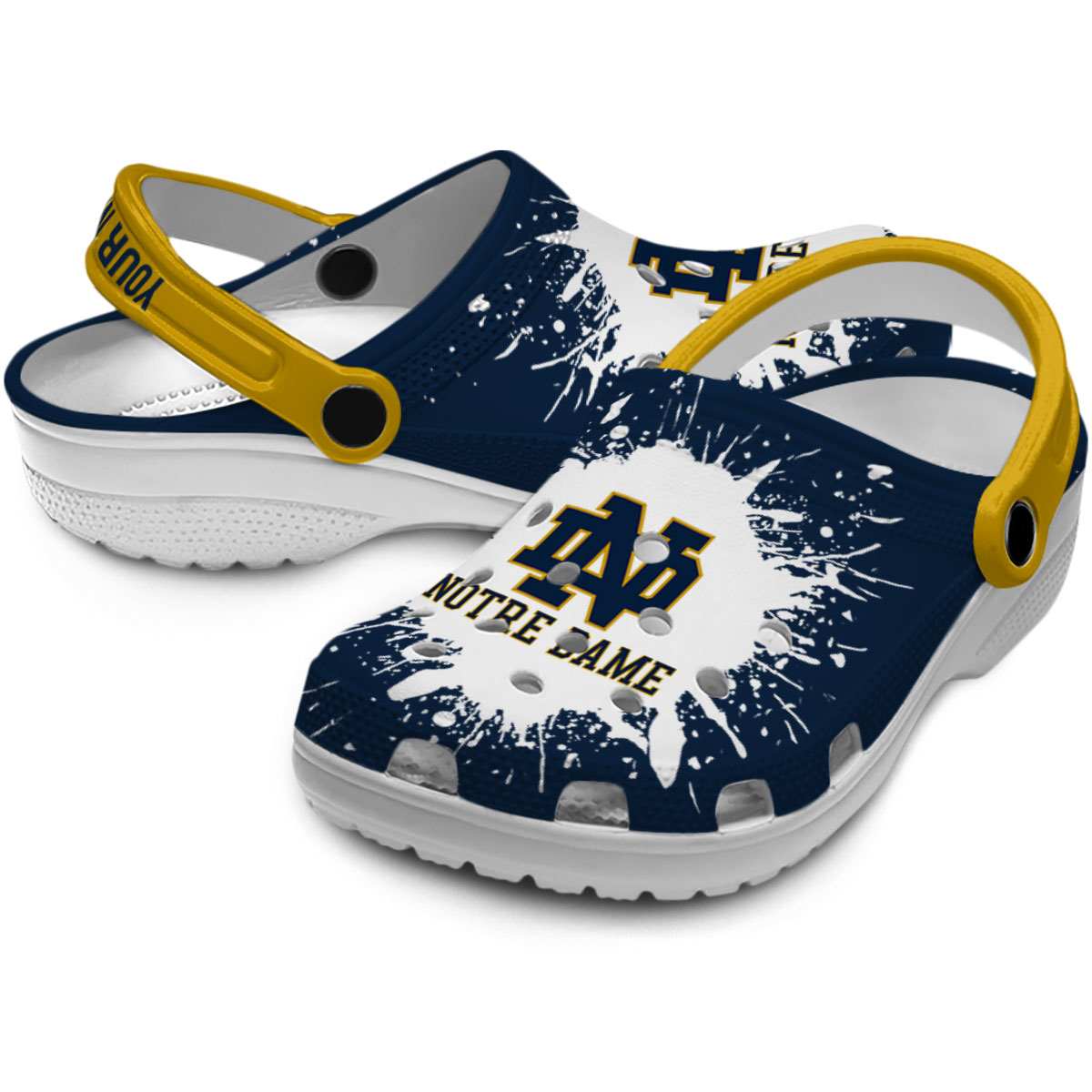 Merchidea Notre Dame Fighting Irish NCAA Sport Crocs Crocband Clogs Shoes Comfortable For Men Women and Kids