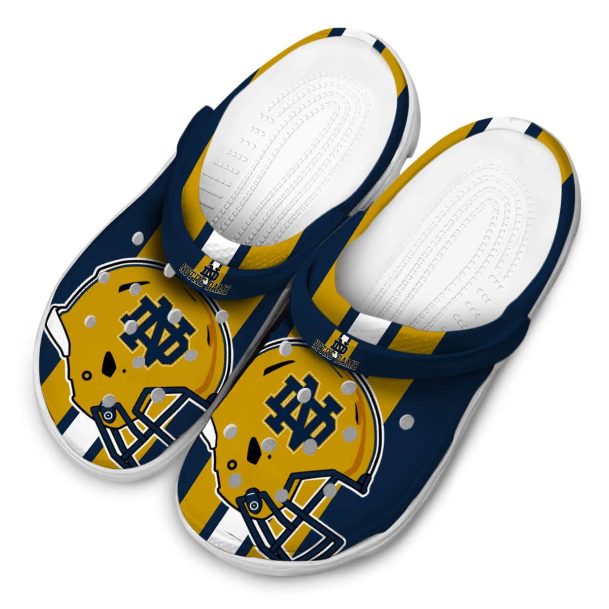 Merchidea Notre Dame Fighting Irish NCAA Sport Crocs Crocband Clogs Shoes Comfortable For Men Women and Kids