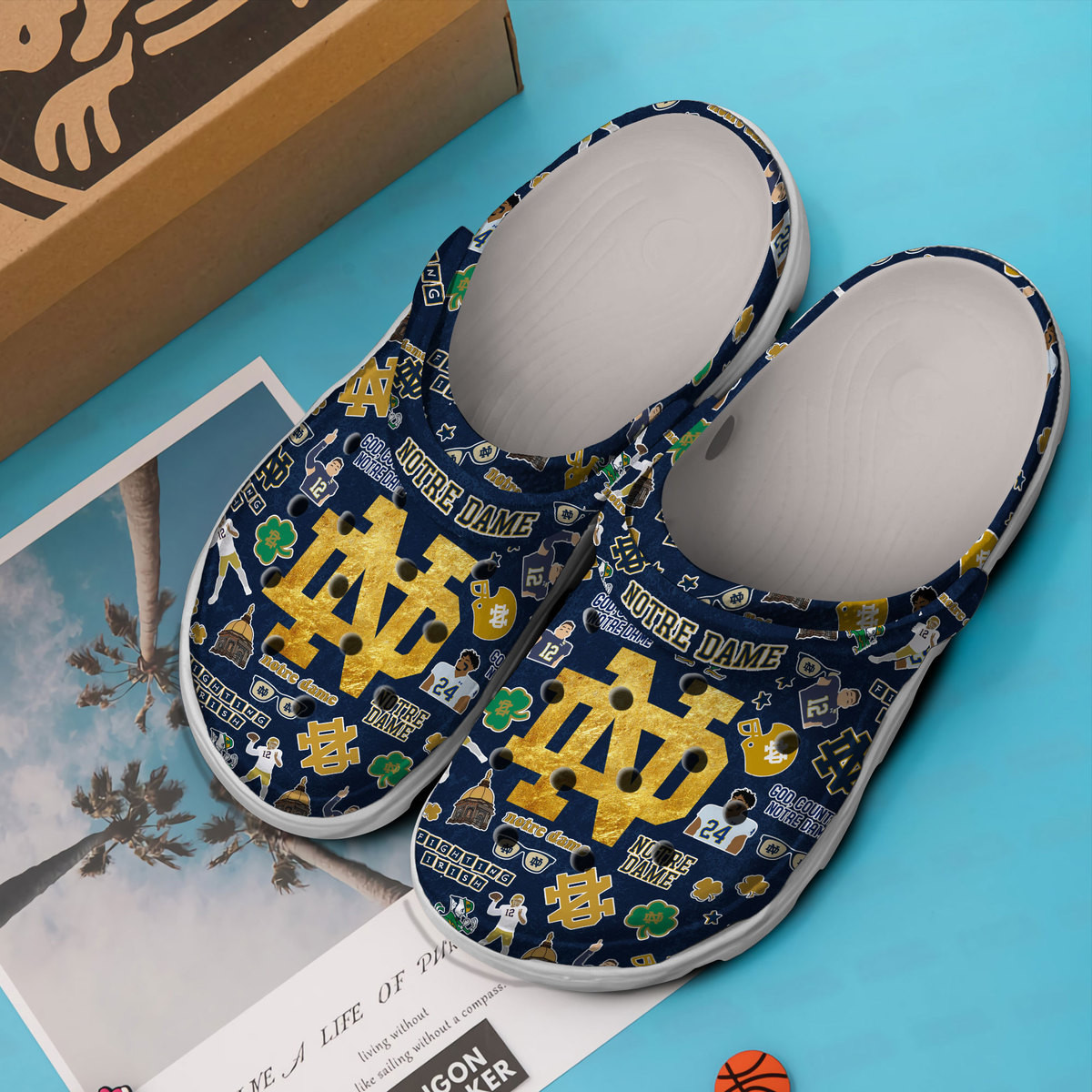 Merchidea Notre Dame Fighting Irish NCAA Sport Crocs Crocband Clogs Shoes Comfortable For Men Women and Kids