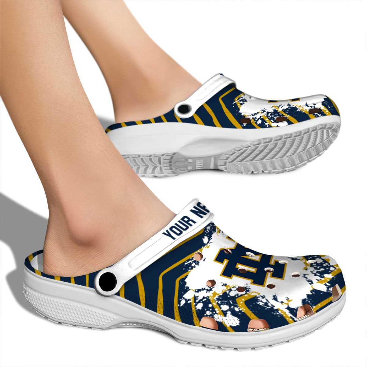 Merchidea Notre Dame Fighting Irish NCAA Sport Crocs Crocband Clogs Shoes Comfortable For Men Women and Kids