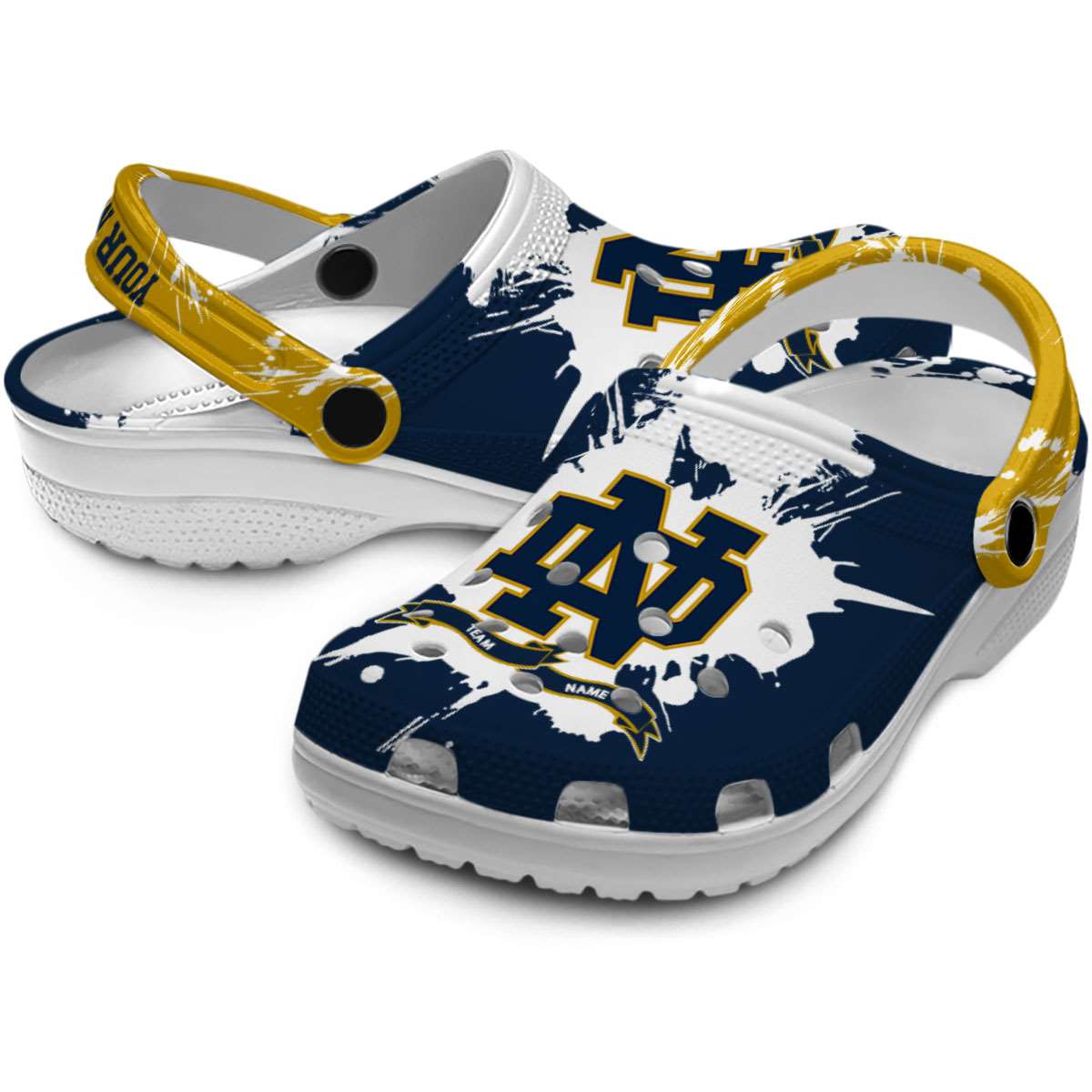 Merchidea Notre Dame Fighting Irish NCAA Sport Crocs Crocband Clogs Shoes Comfortable For Men Women and Kids