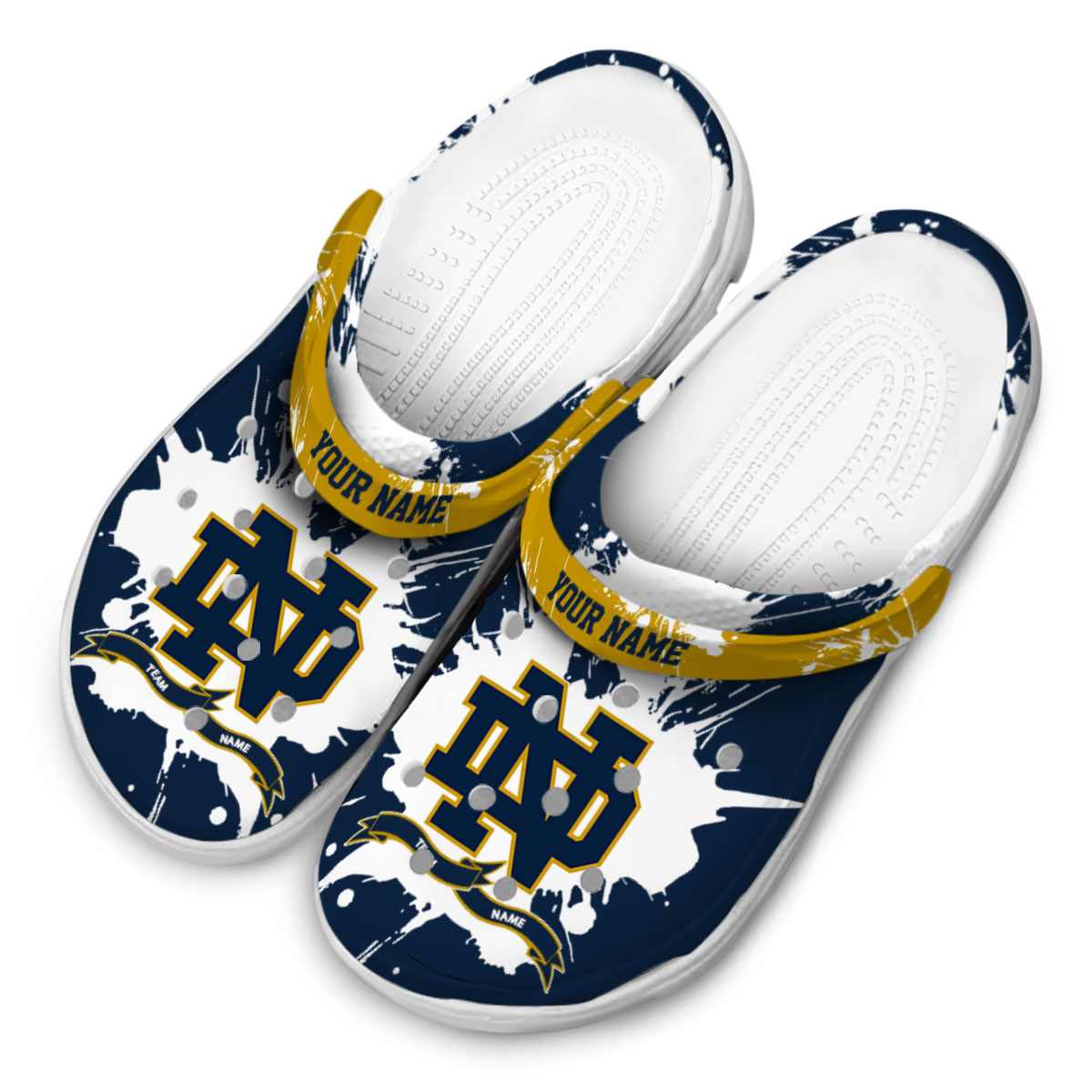 Merchidea Notre Dame Fighting Irish NCAA Sport Crocs Crocband Clogs Shoes Comfortable For Men Women and Kids