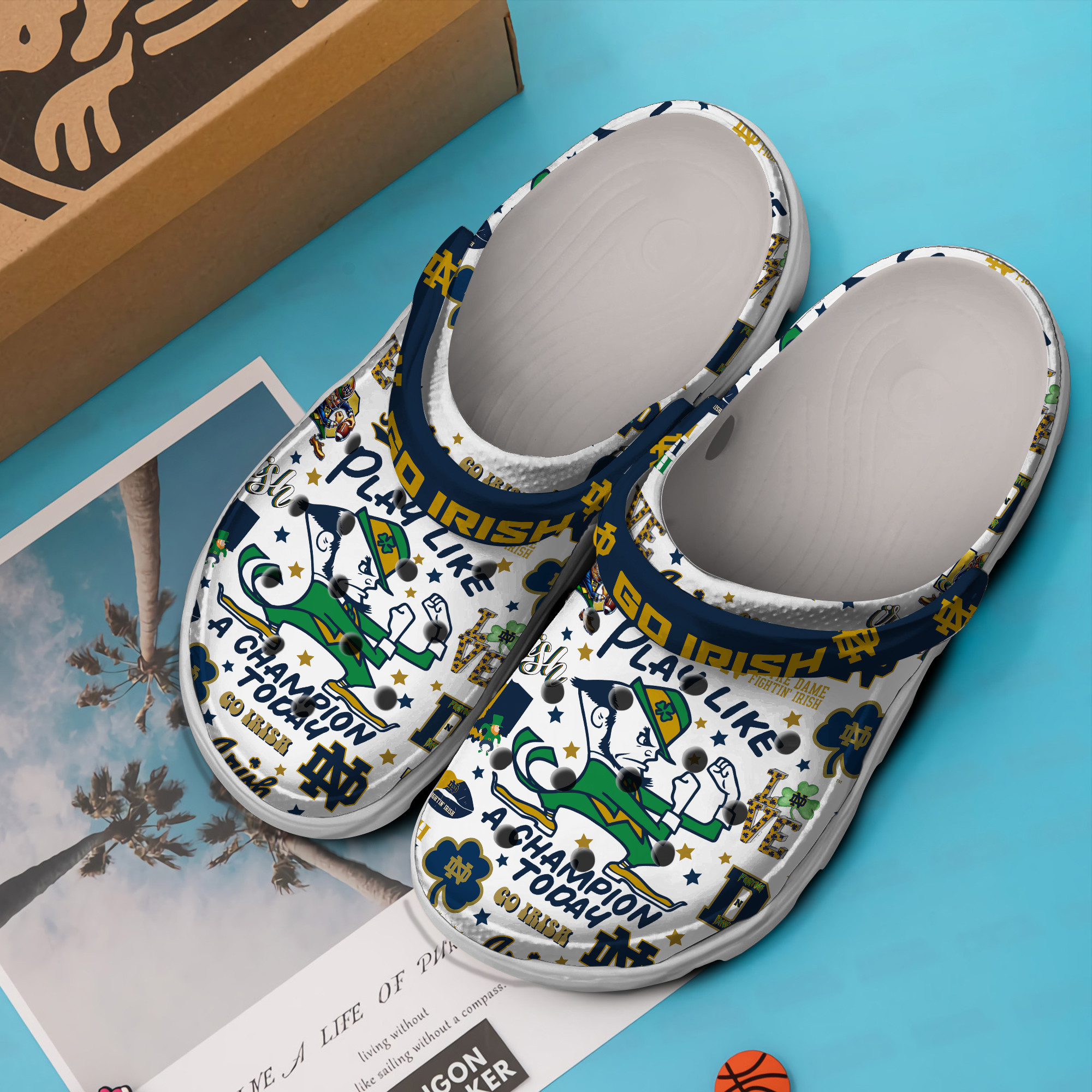 Merchidea Notre Dame Fighting Irish NCAA Sport Crocs Crocband Clogs Shoes Comfortable For Men Women and Kids