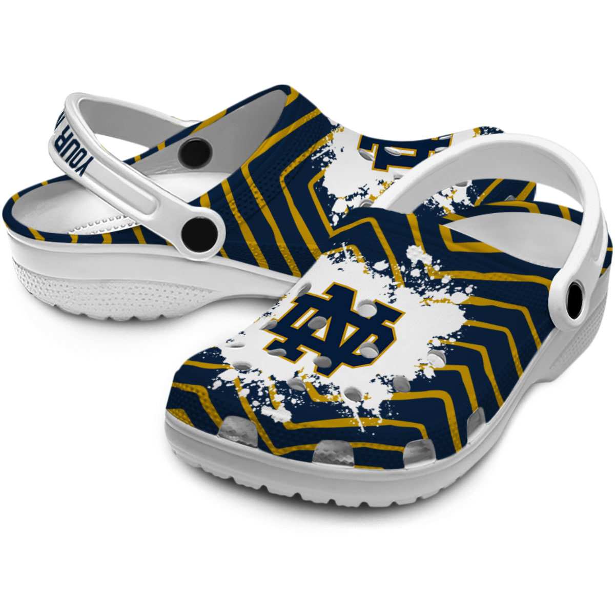 Merchidea Notre Dame Fighting Irish NCAA Sport Crocs Crocband Clogs Shoes Comfortable For Men Women and Kids