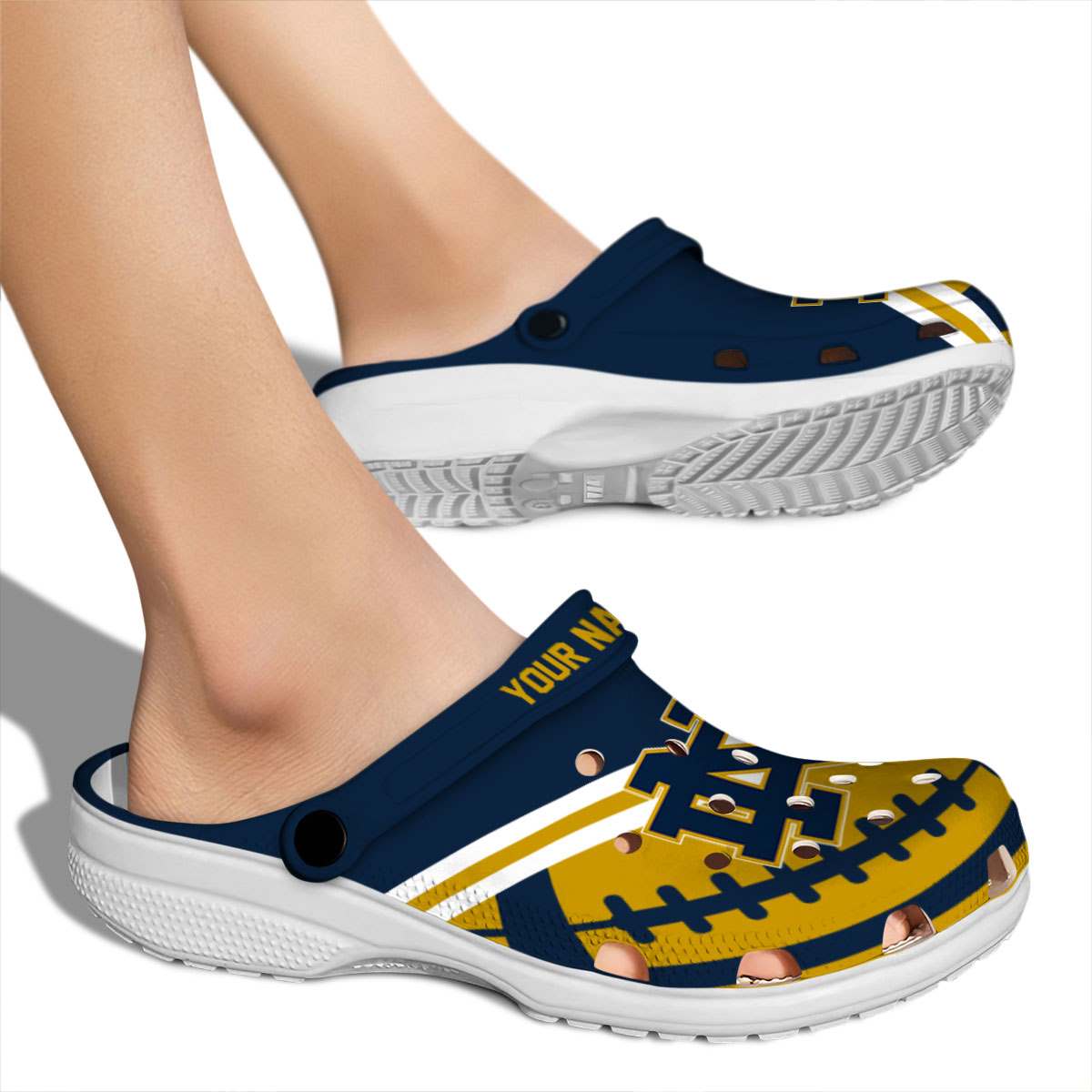 Merchidea Notre Dame Fighting Irish NCAA Sport Crocs Crocband Clogs Shoes Comfortable For Men Women and Kids